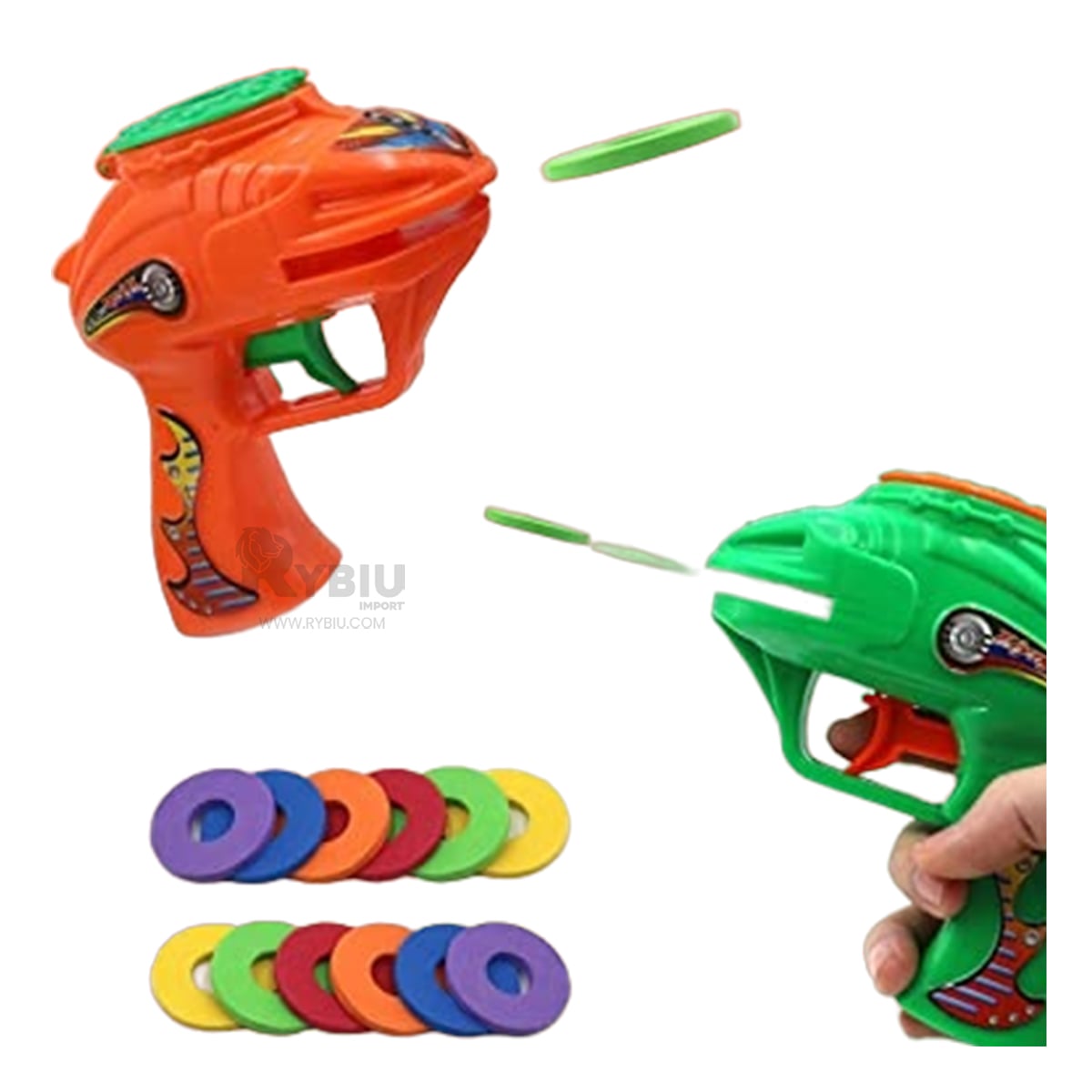 PISTOLA LANZA DARDOS BLISTER PARA NIÑOS DE COLOR ANARANJADO - 3