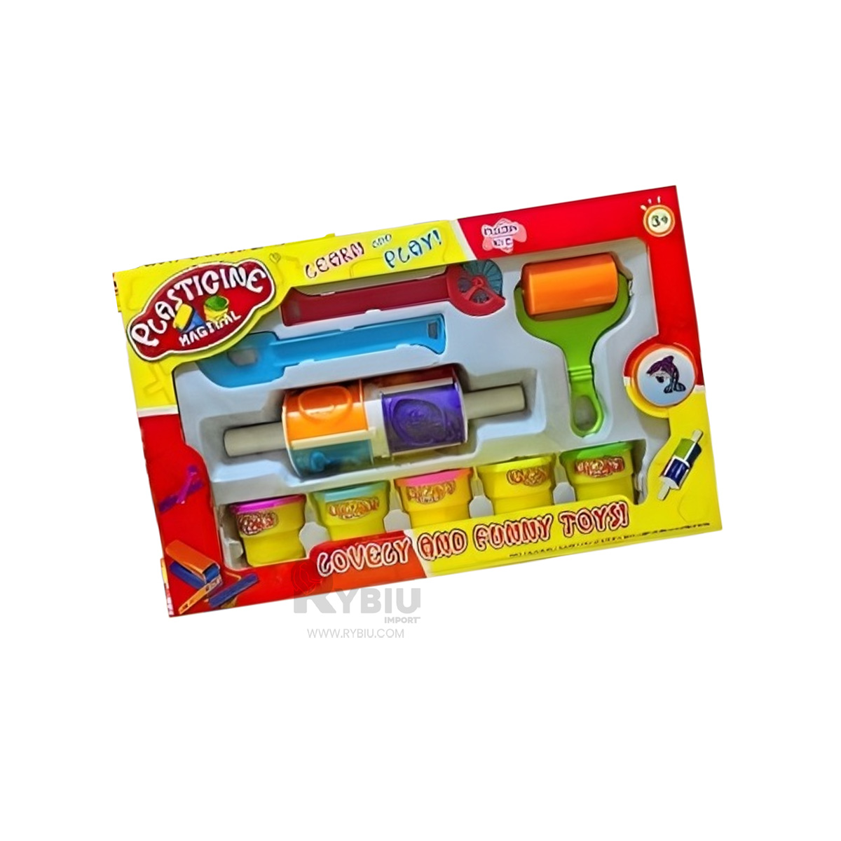 PLASTILINA RYBIU CON RODILLO DE CAJA MULTICOLOR ECOFRIENDLY - 1