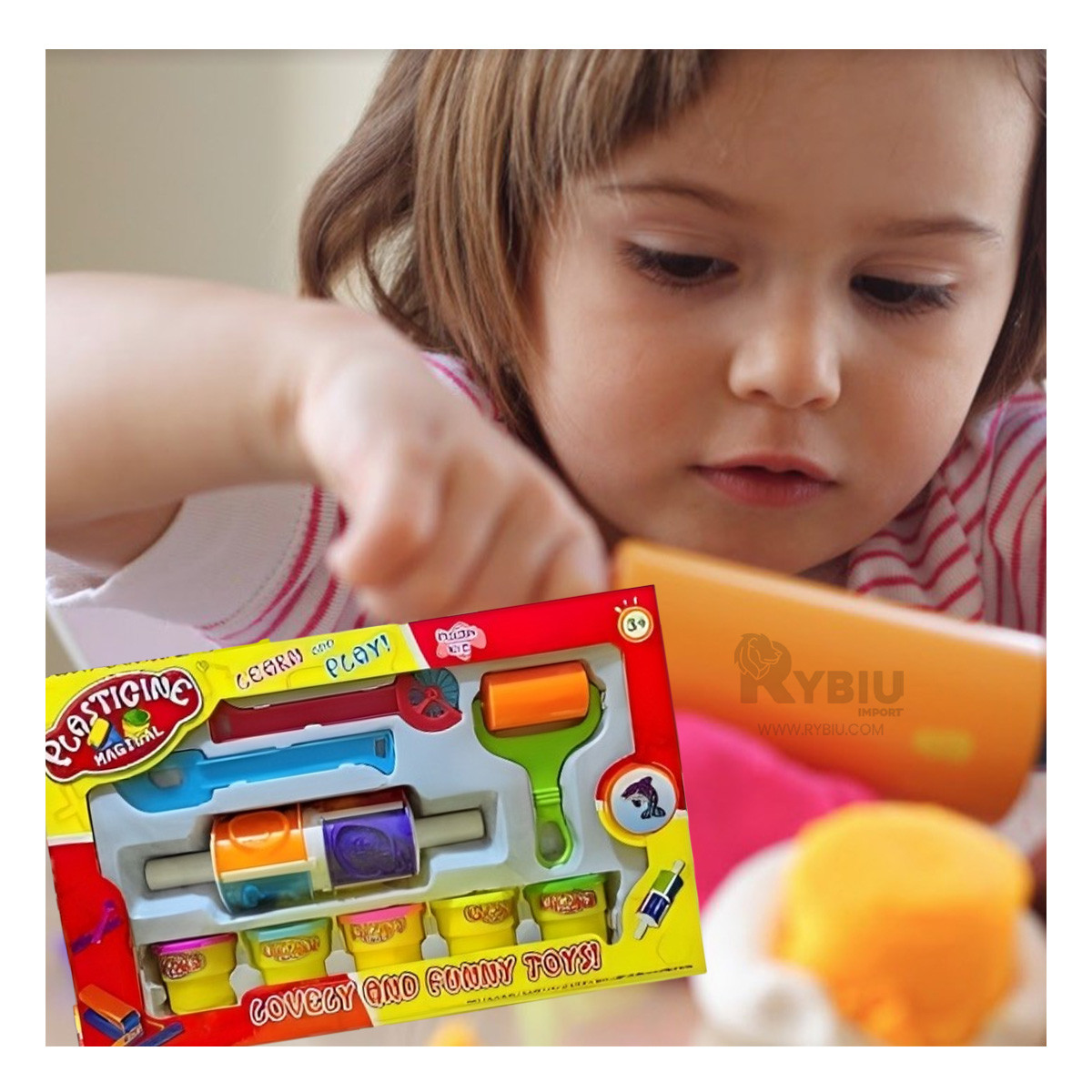 PLASTILINA RYBIU CON RODILLO DE CAJA MULTICOLOR ECOFRIENDLY - 2