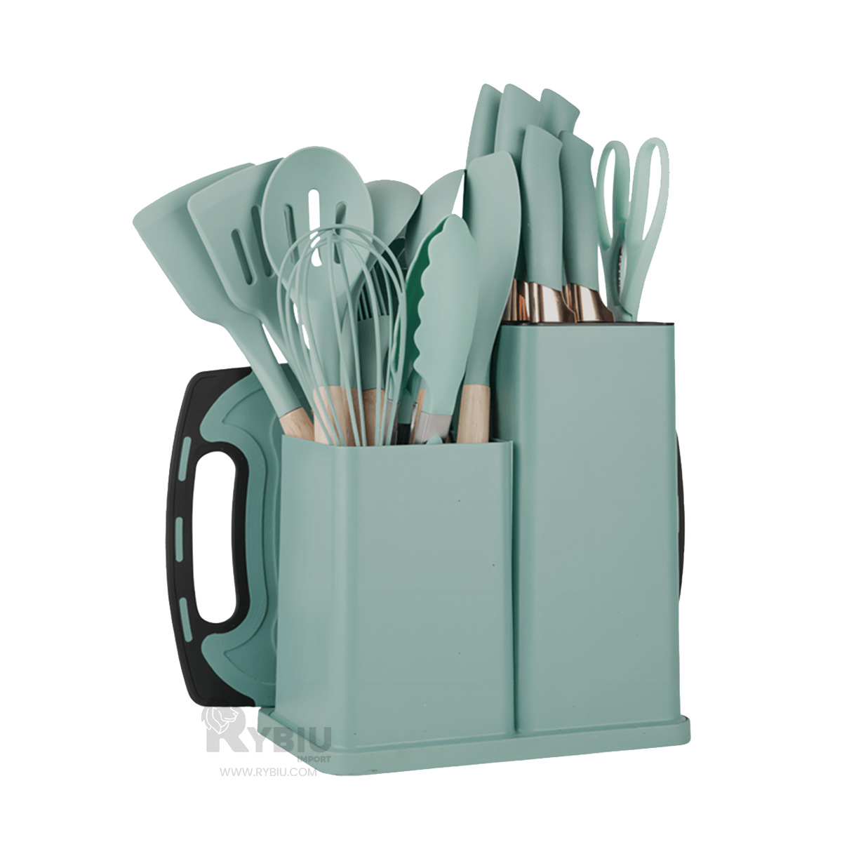 SET ACCESORIOS COCINA RYBIU CO29819 VERDE 18 UTENSILIOS - 6