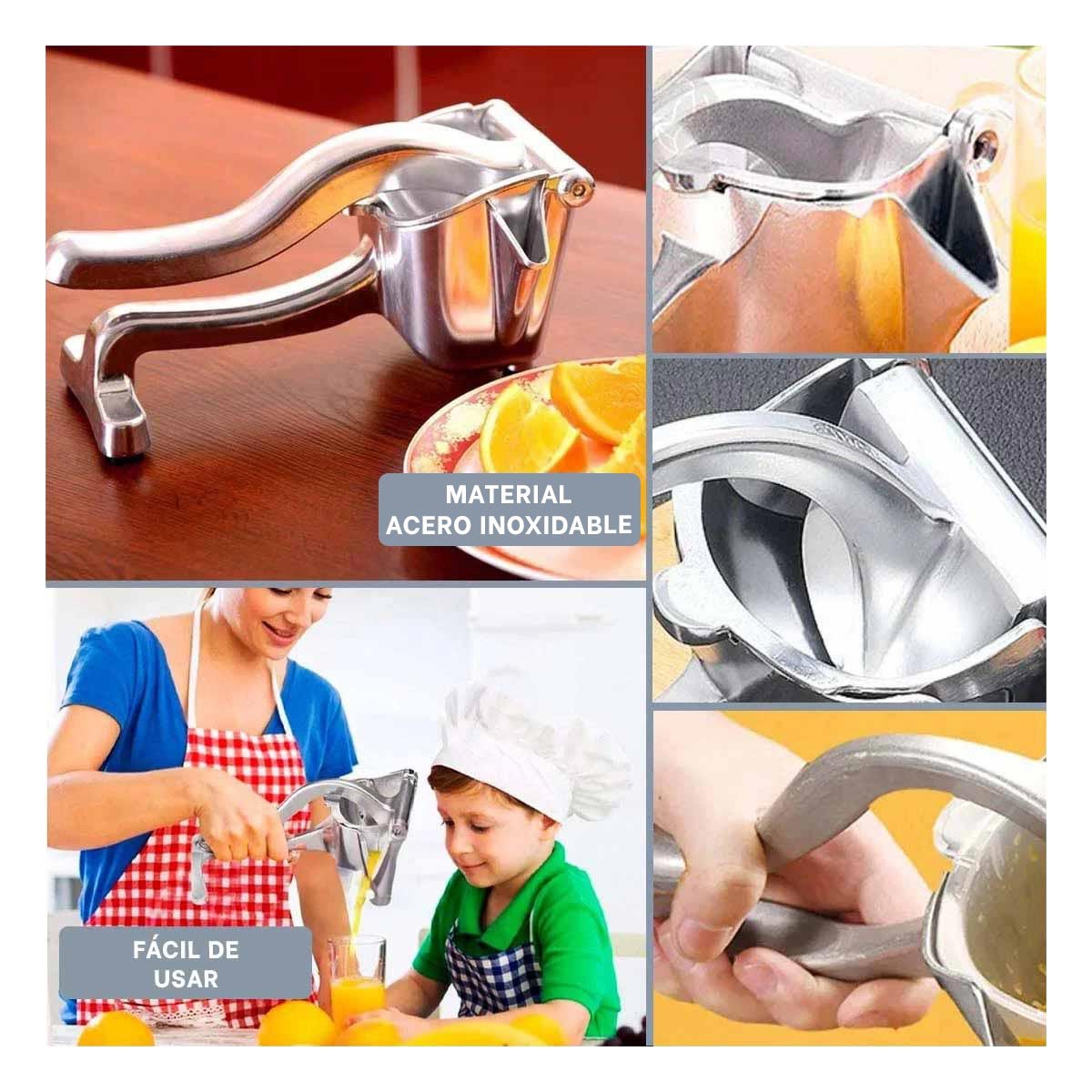 EXPRIMIDOR RYBIU CO30411 PLATEADO NARANJAS ACERO INOXIDABLE - 5