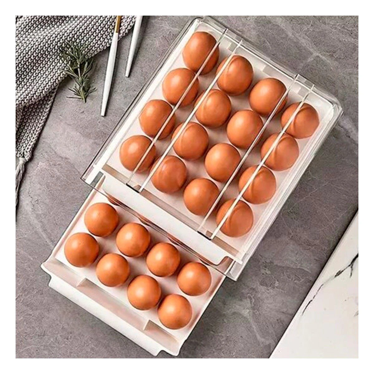 ORGANIZADOR RYBIU CO30437 BLANCO DOBLE HUEVOS - 2