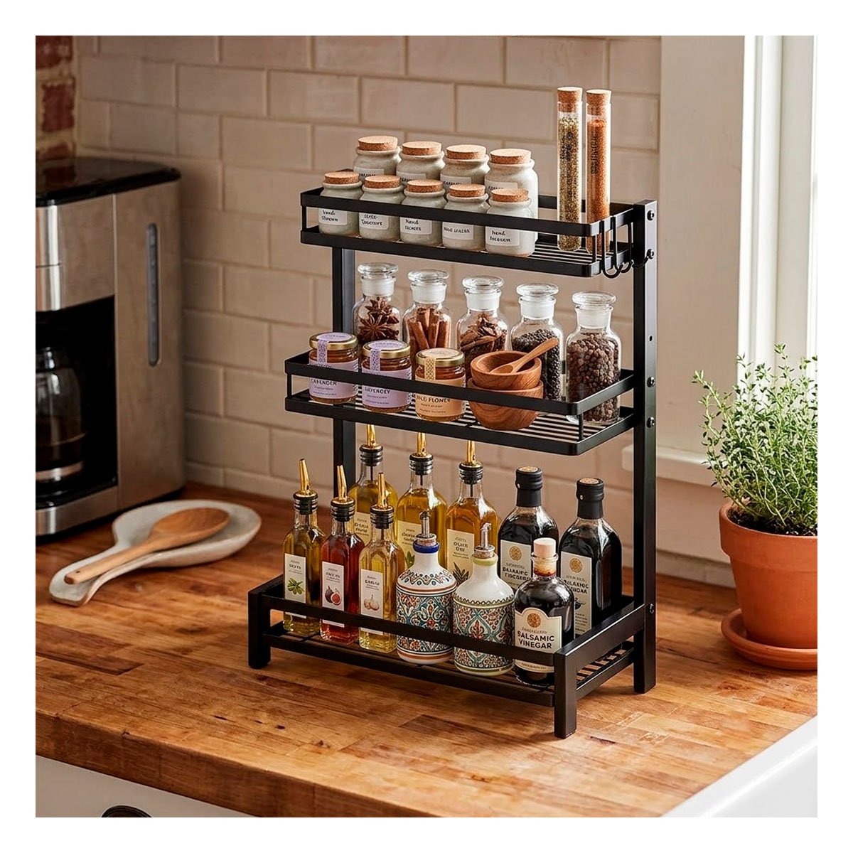ORGANIZADOR RYBIU CO30449 ACERO INOXIDABLE NEGRO EL HOGAR + PAPEL REGALO - 2