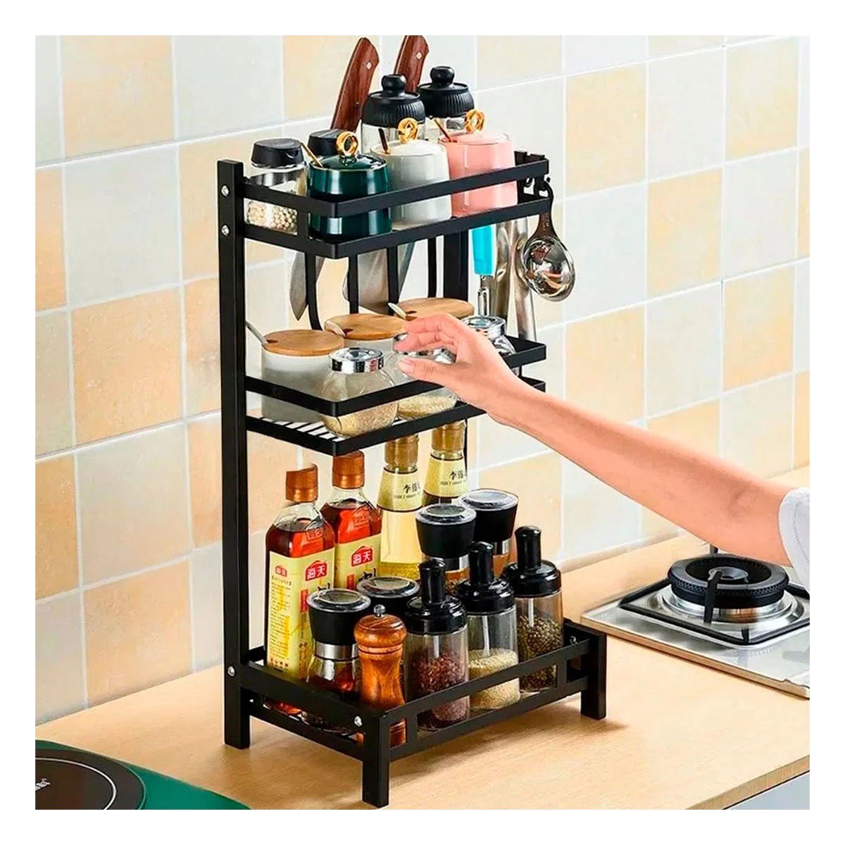 ORGANIZADOR RYBIU CO30449 ACERO INOXIDABLE NEGRO EL HOGAR + PAPEL REGALO - 3