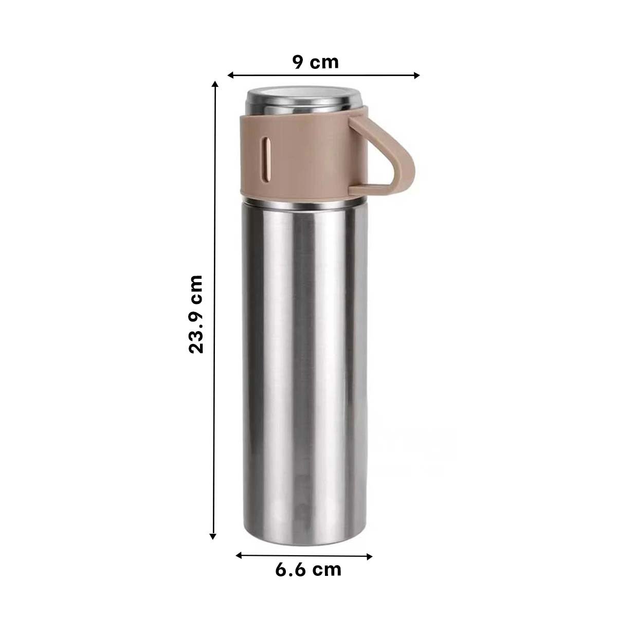 TERMO RYBIU CO30482 ACERO INOXIDABLE DISEÑO TÉRMICO ACION MARRÓN + PAPEL REGALO - 4