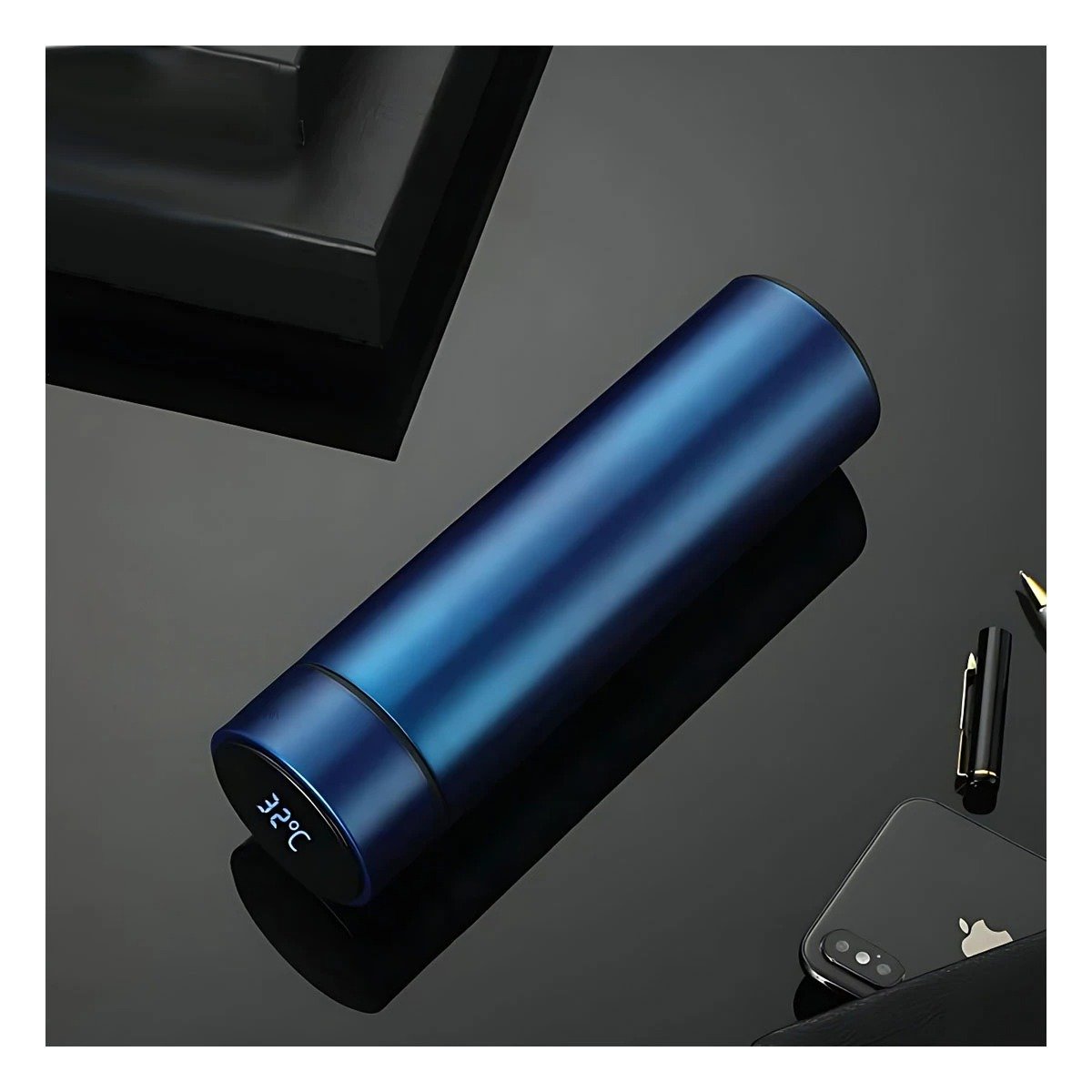 TERMO RYBIU CO30484 ACERO INOXIDABLE ELEGANTE USO DIARIO 500ML AZUL + PAPEL REGALO - 3