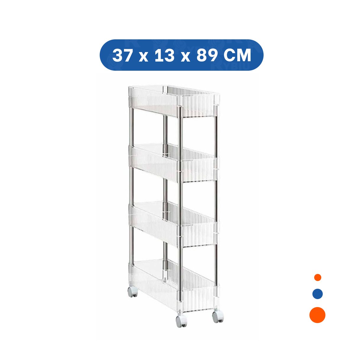 ORGANIZADOR LATERAL 4 NIVELES CON 4 RUEDAS ESTRUCTURA FIRME ACRILICO Y+PAPEL REGALO - 4