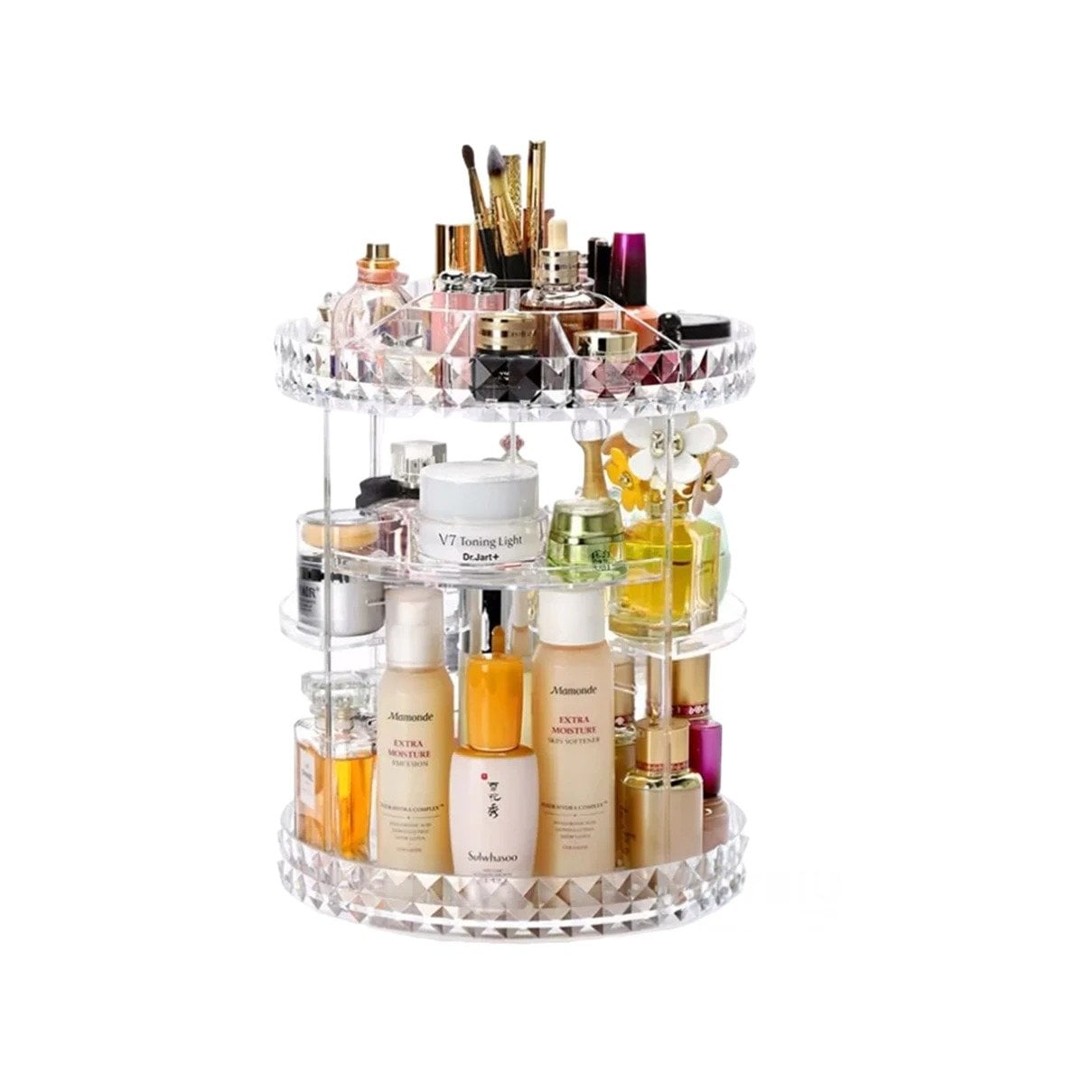 SET ORGANIZADOR RYBIU BE30156 TRANSPARENTE MAQUILLAJE MEDIANO 360° + PAPEL REGALO - 1