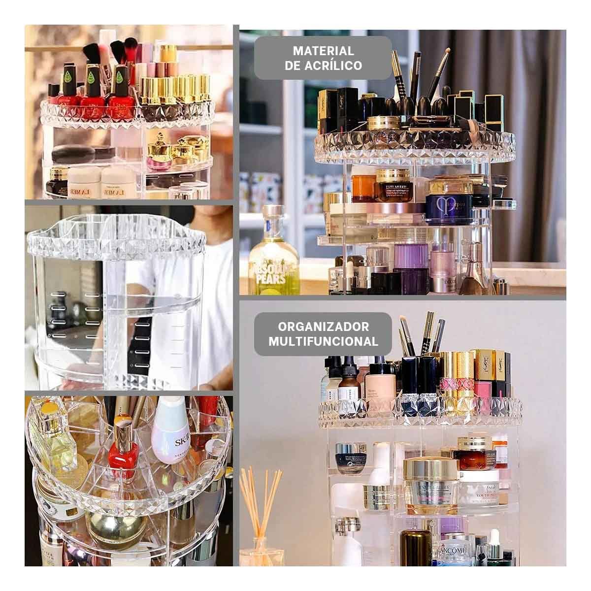 ORGANIZADOR RYBIU BE30156 TRANSPARENTE MAQUILLAJE GIRATORIO MEDIANO 360° - 5