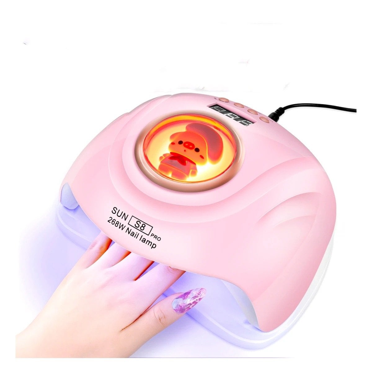 LAMPARA RYBIU BE30157 DE 2 EN 1 PARA UÑAS CHANCHO ROSADO Y+PAPEL DE REGALO - 1