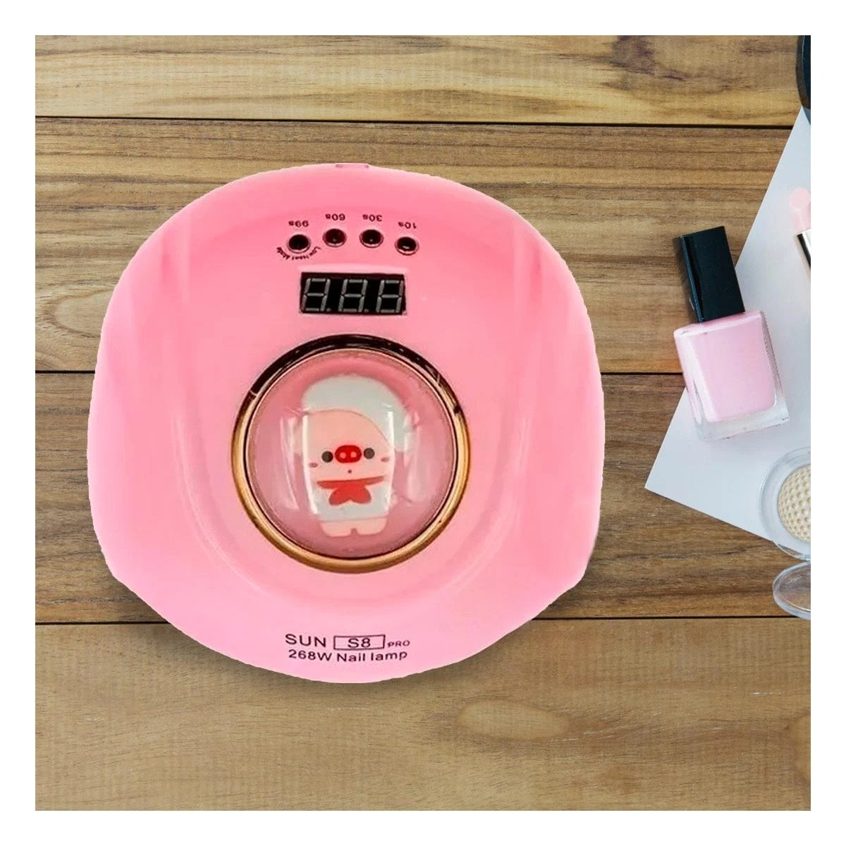 LAMPARA RYBIU BE30157 DE 2 EN 1 PARA UÑAS CHANCHO ROSADO Y+PAPEL DE REGALO - 3