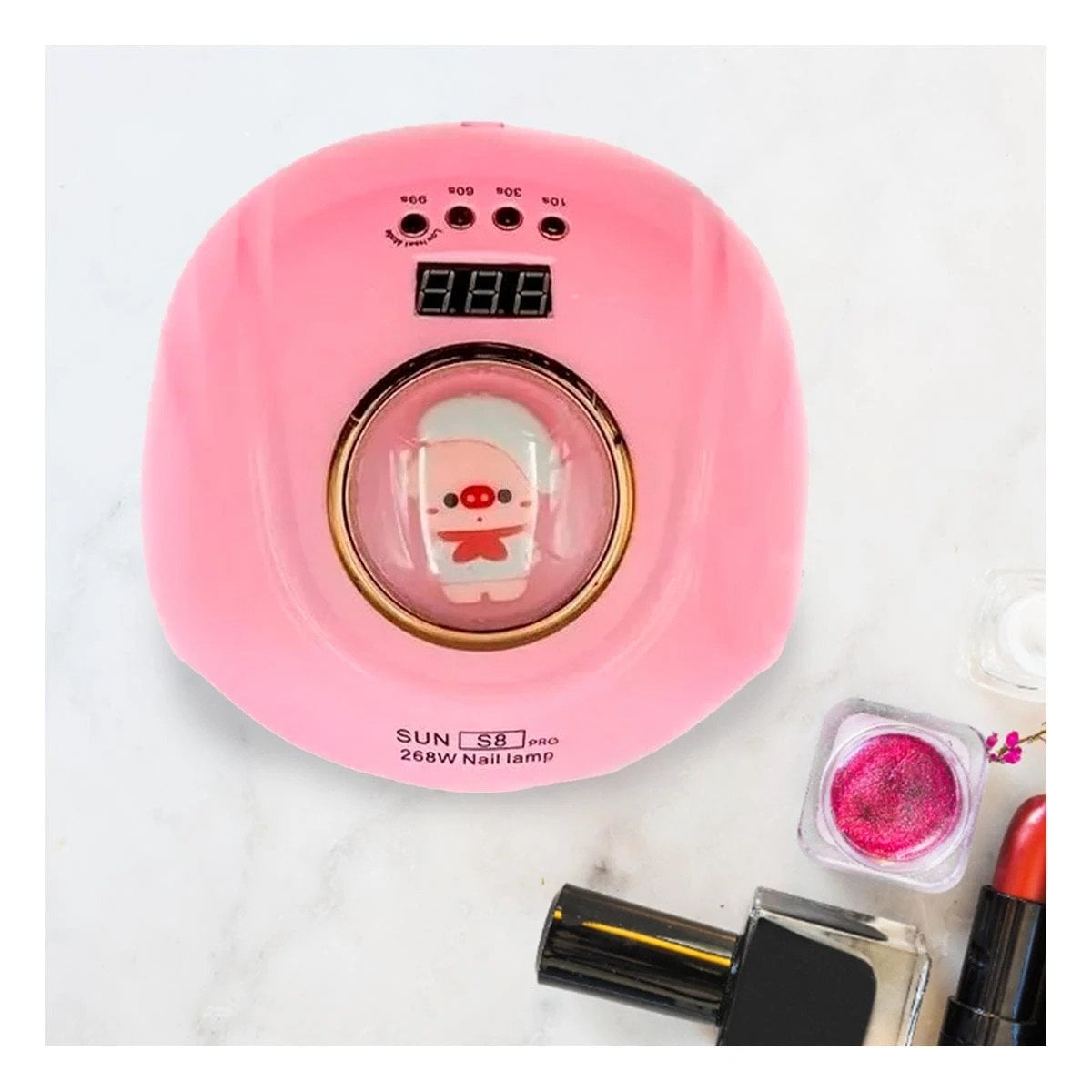 LAMPARA RYBIU BE30157 DE 2 EN 1 PARA UÑAS CHANCHO ROSADO Y+PAPEL DE REGALO - 5