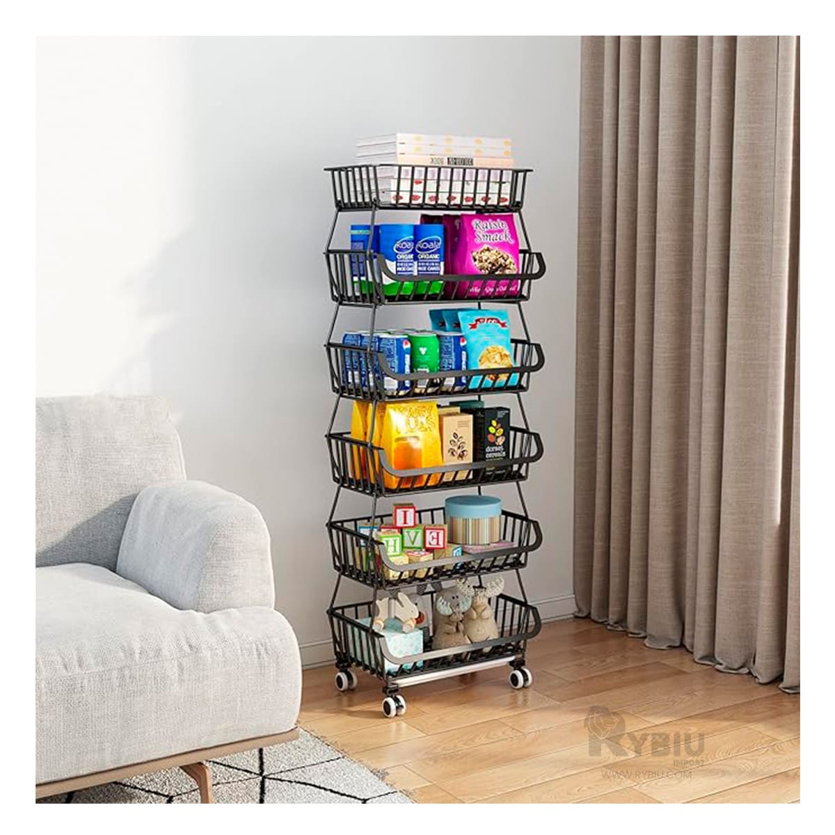 CESTA RYBIU HO29689 NEGRO DURADERO 5 NIVELES + REGALO AGENDITA - 1