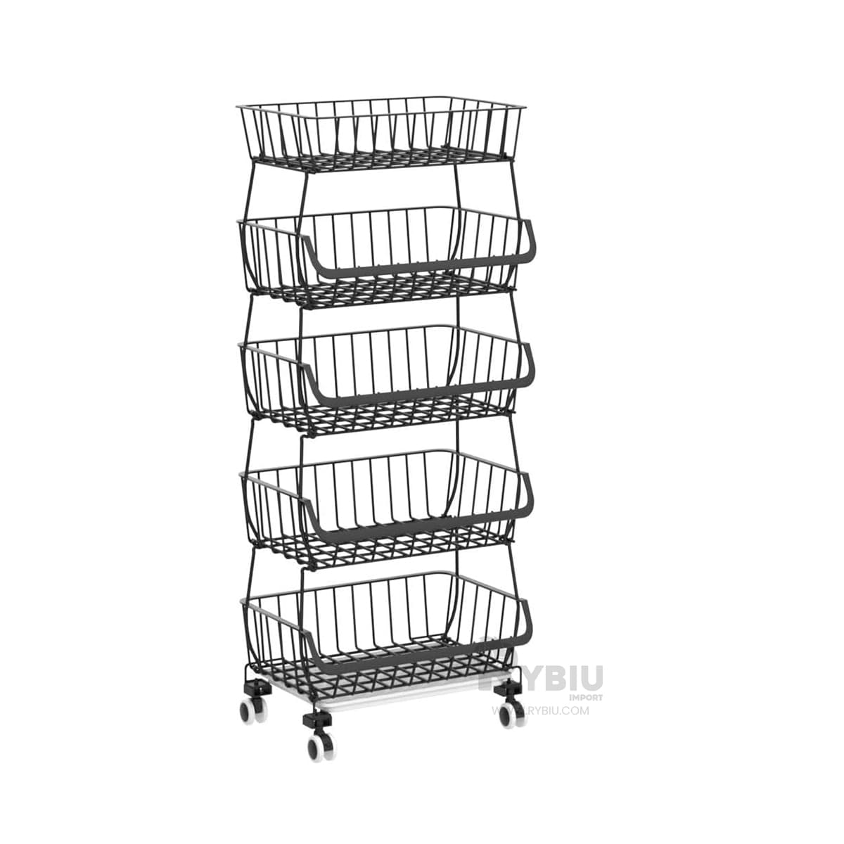 CESTA RYBIU HO29689 NEGRO RESISTENTE 5 NIVELES COCINA - 6