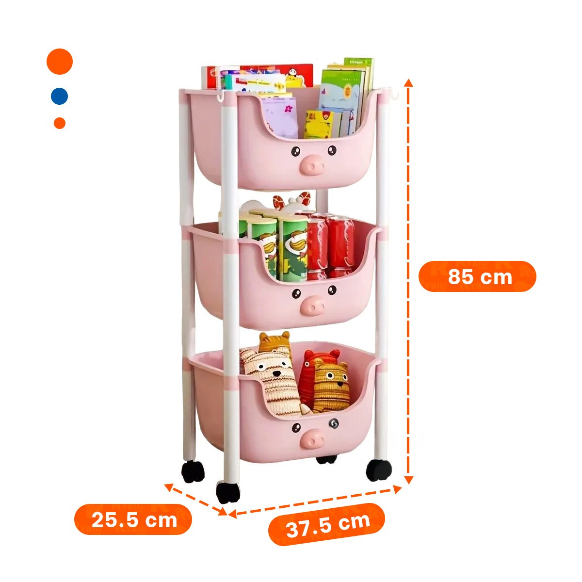 ORGANIZADOR RYBIU HO29673 ROSADO PRACTICO CON DISEÑO + REGALO STICKERS - 4