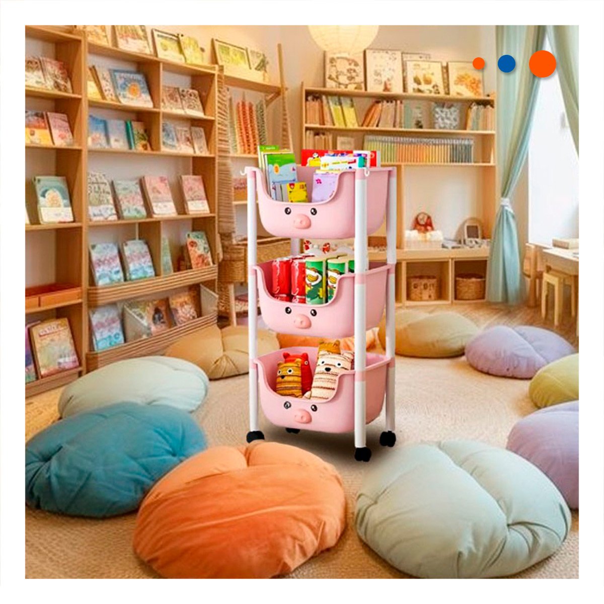 ORGANIZADOR RYBIU HO29673 ROSADO PRACTICO CON DISEÑO + REGALO STICKERS - 5