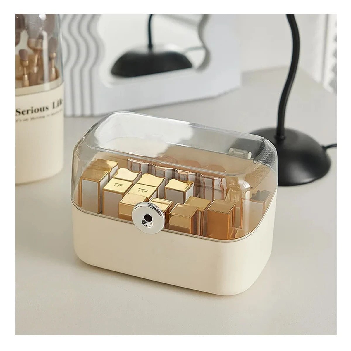 ORGANIZADOR RYBIU BE32237 BEIGE CAJA MAQUILLAJE + REGALO STICKERS - 2