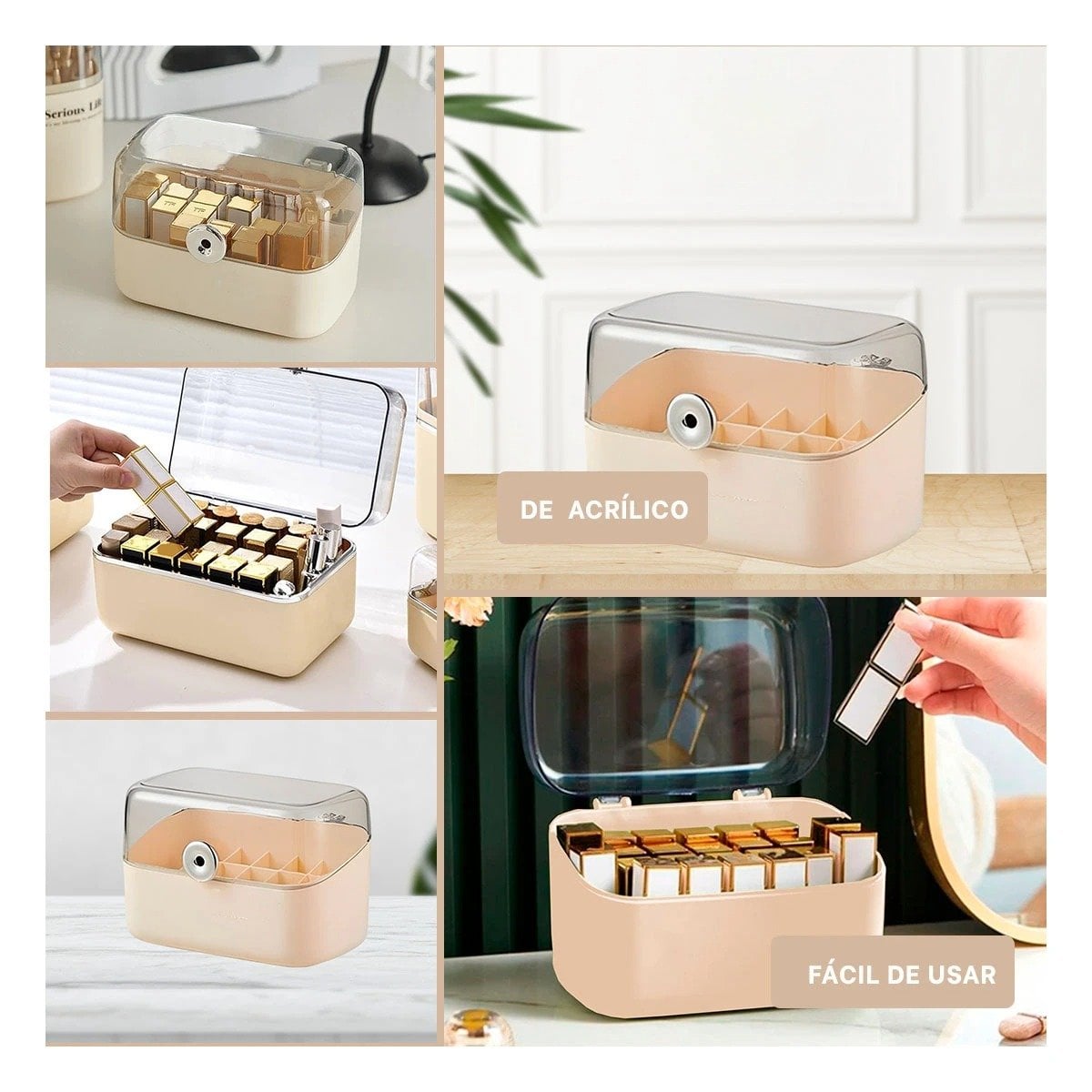 ORGANIZADOR RYBIU BE32237 BEIGE CAJA MAQUILLAJE ELEGANTE PRACTICO 28 DIVISIONES - 5