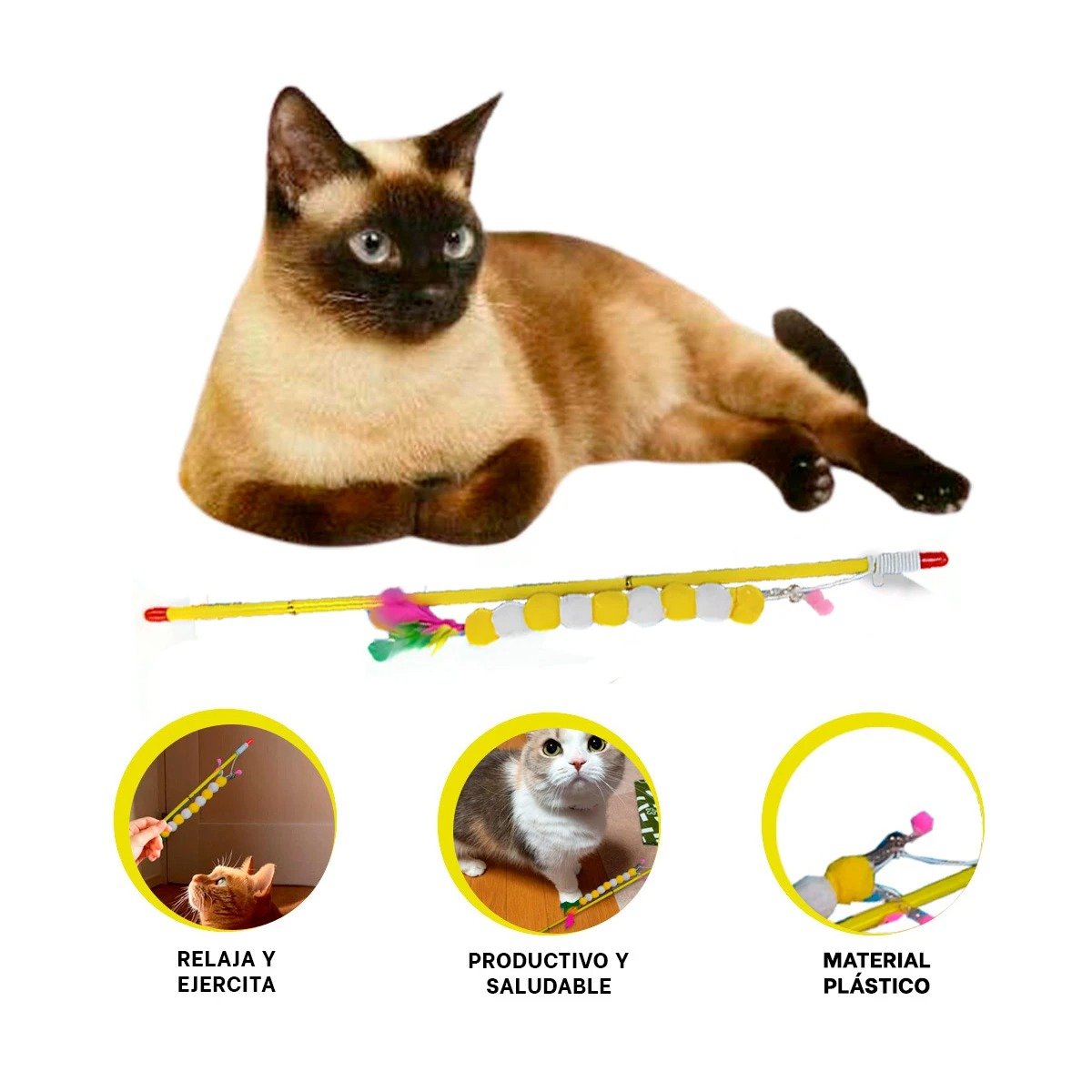JUGUETE EN COLOR AMARRILLO CON BOLITAS PLASTICO PARA ACTIVIDAD CONSTANTE - 3