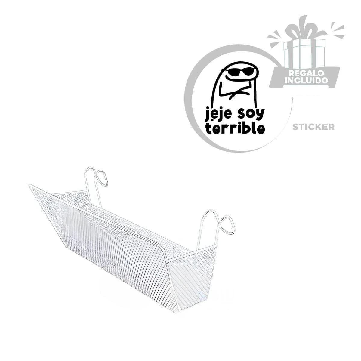 CESTA RYBIU L-09521 METAL BLANCO PRACTICA Y MULTIFUNCIONAL + REGALO STICKERS - 1
