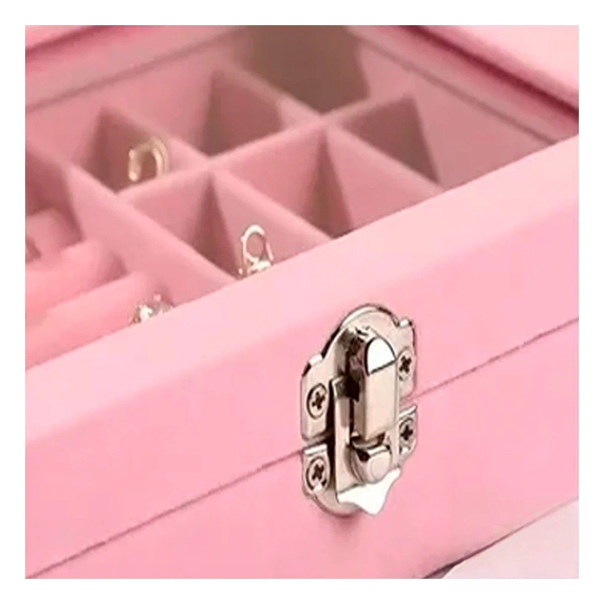 JOYERO RYBIU BE32251 TERCIOPELO ROSADO MULTIFUNCIONAL ORGANIZADOR PAPEL REGALO - 5