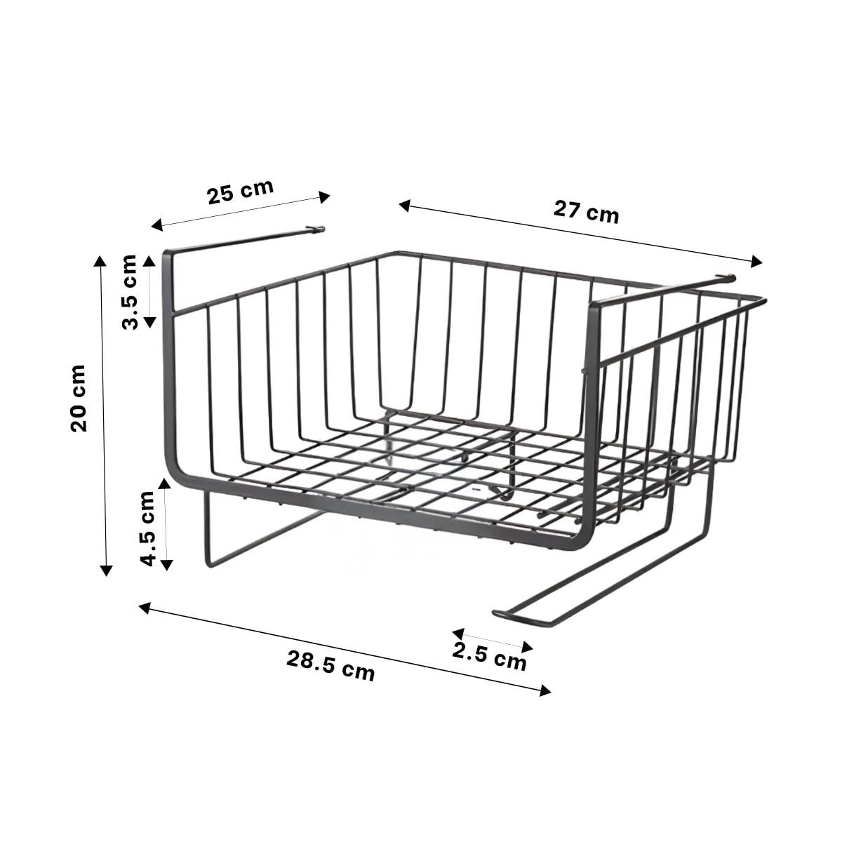 CESTA RYBIU HO29734 METAL NEGRO RESISTENTE COLGANTE + REGALO STICKERS - 4