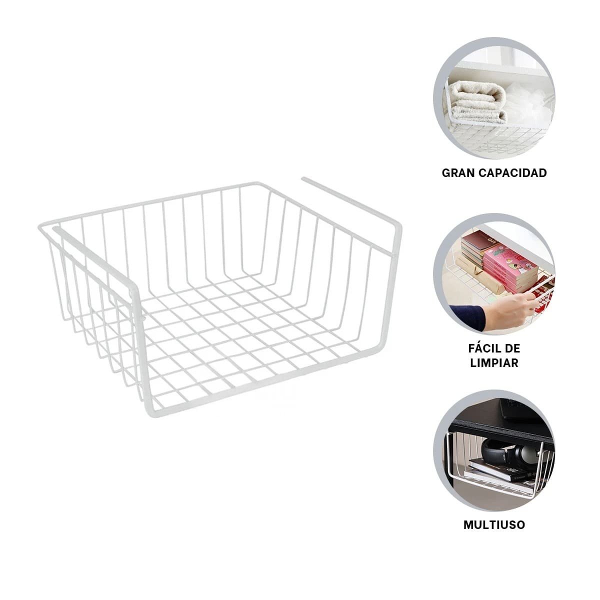 CESTO RYBIU L-0957 METAL BLANCO COLGANTE MODERNO ICO DESLIZANTE EN - 3