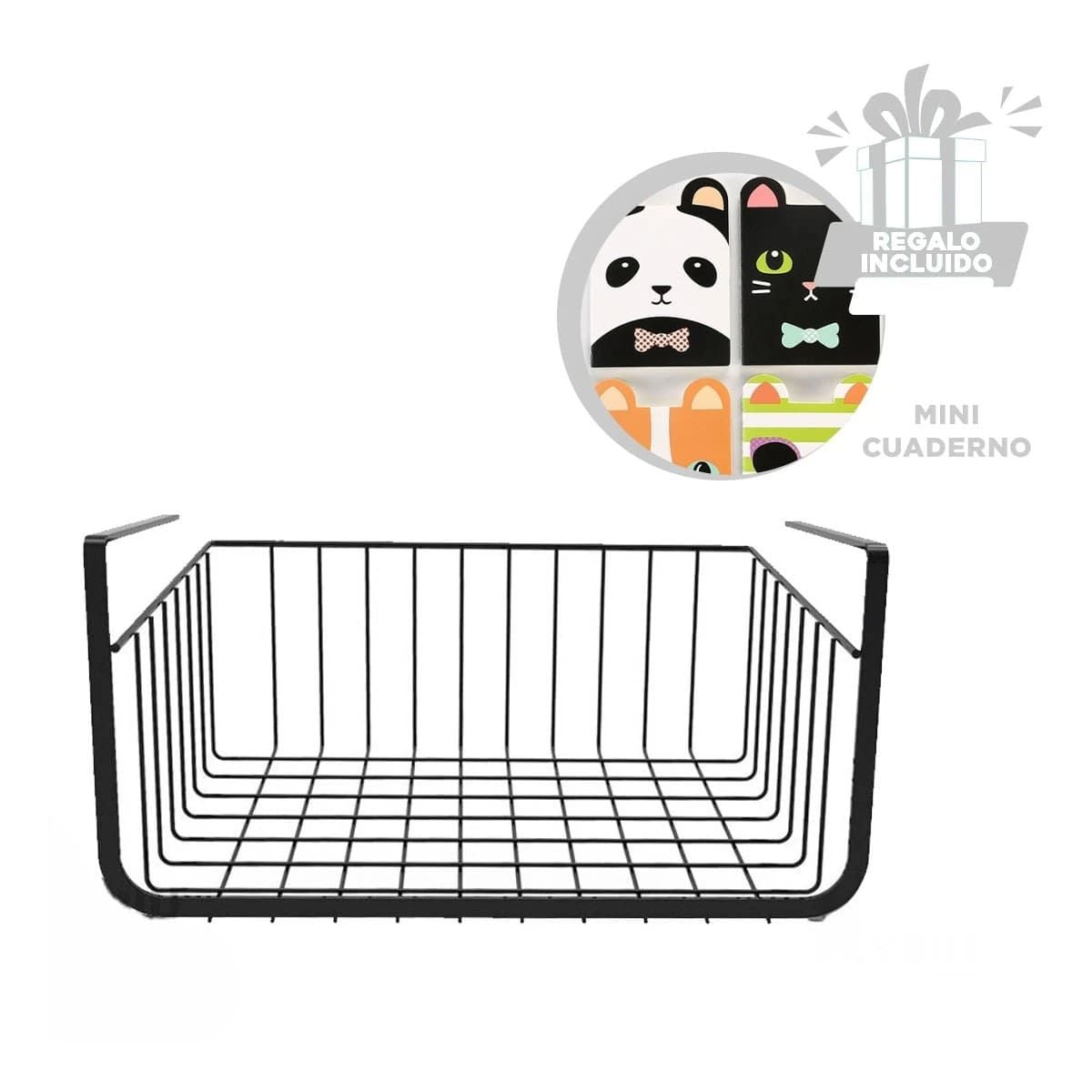 CESTO RYBIU L-0957 METAL NEGRO MULTIUSO PULIDO + AGENDITA - 1