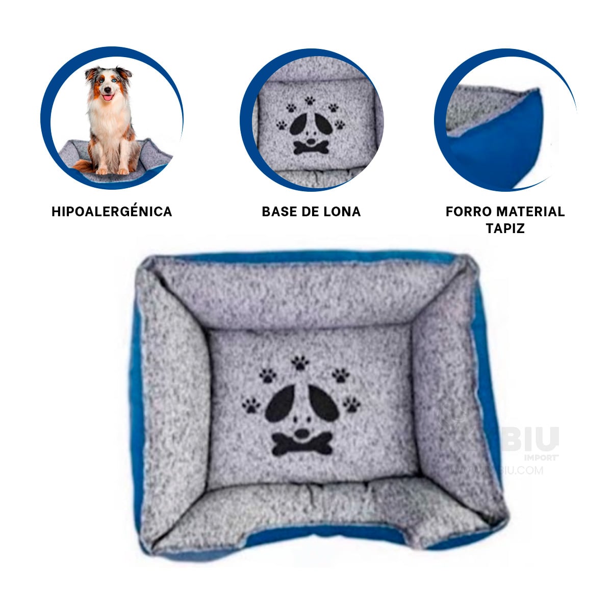 CAMA PERROS MA31051 RYBIU FUNCIONAL Y COMODO AZUL TALLA XXL + AGENDITA - 3