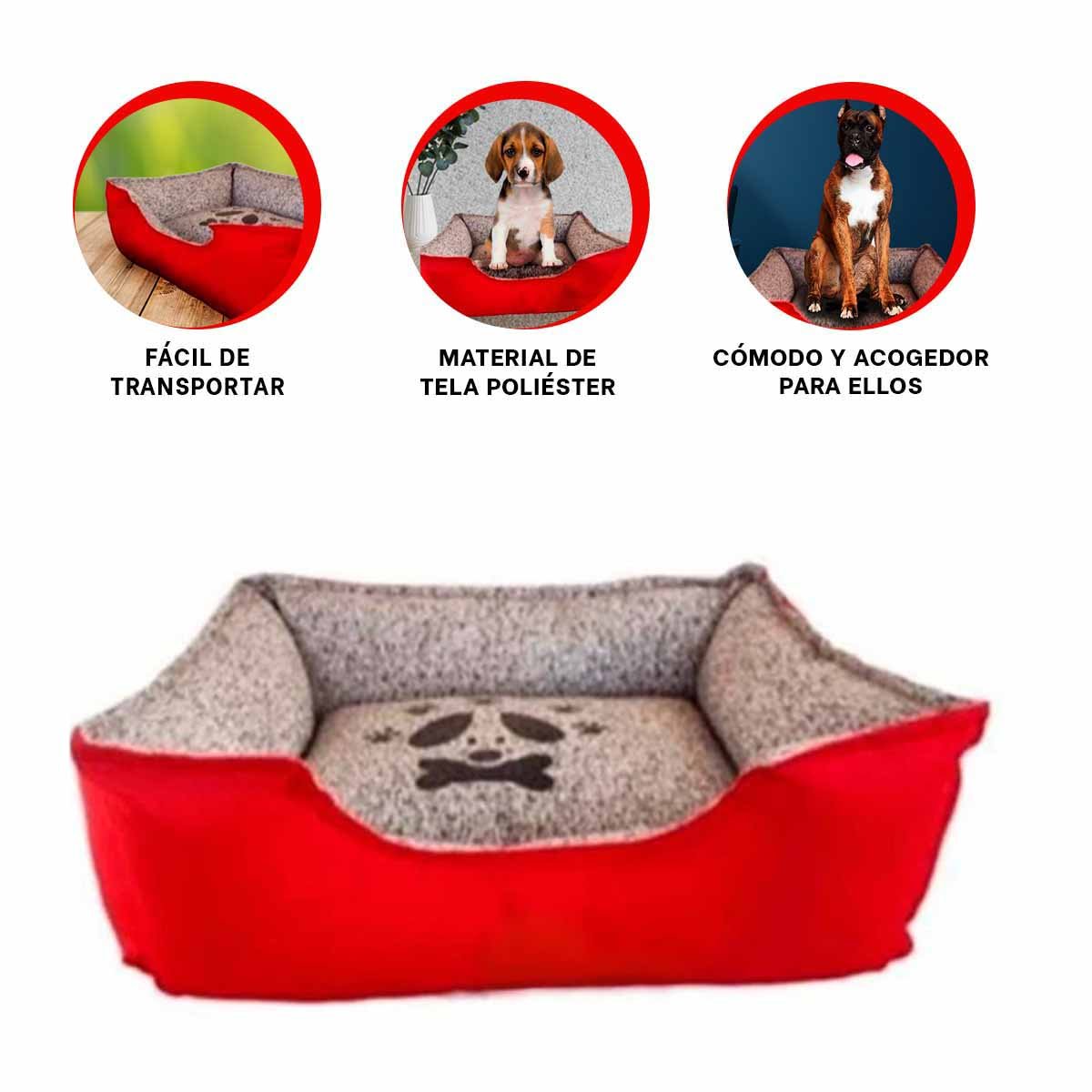 CAMA PERROS MA31050 RYBIU COLOR ROJO EN TALLA XXL - 3