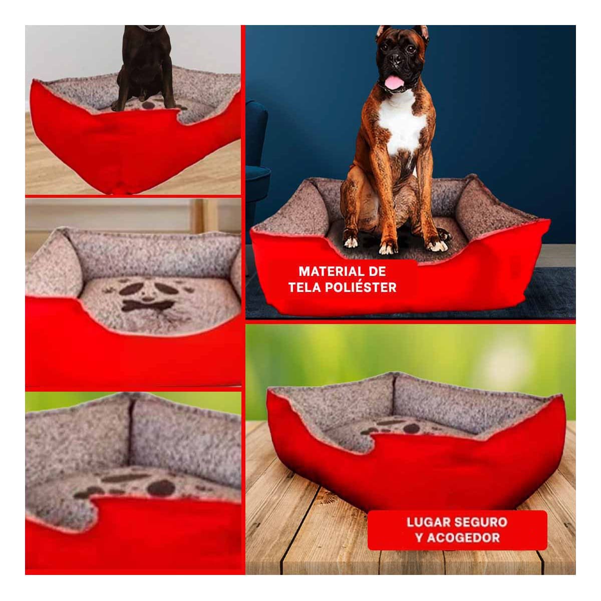 CAMA PERROS MA31050 RYBIU COLOR ROJO EN TALLA XXL - 5