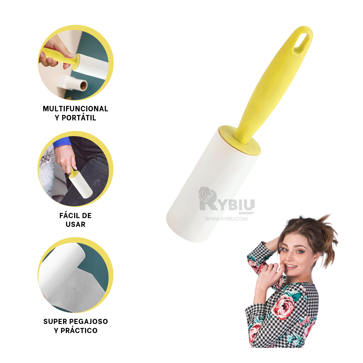 RODILLO REMOVEDOR DE PELUSAS EN AMARILLO Y+REGALO AGENDITA - 3