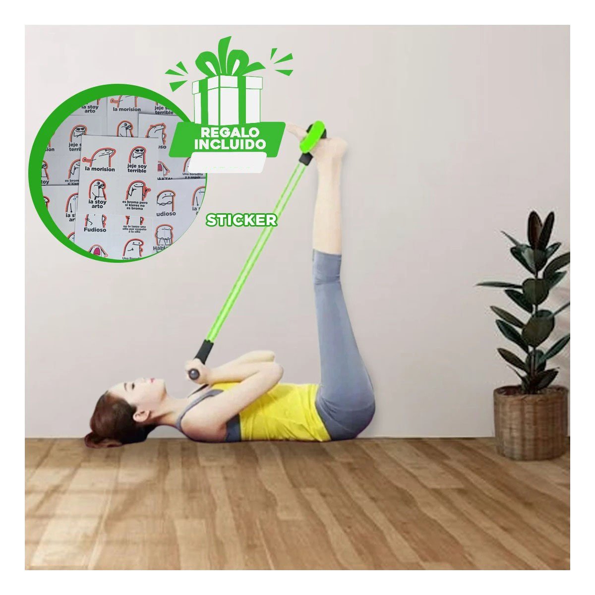 LIGA RYBIU DE30591 PERFECTA EJERCICIO VERDE Y NEGRO + REGALO STICKERS - 1