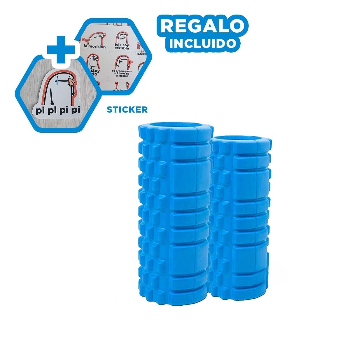 ROLLER RYBIU DE30645 ERGONOMICO EJERCICIO CELESTE + REGALO STICKERS - 1