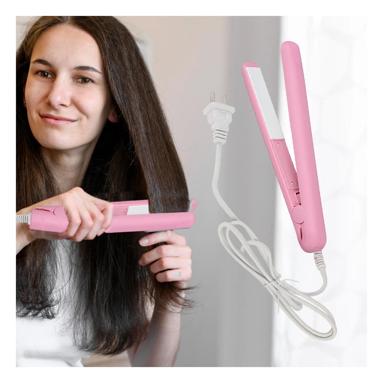 PLANCHA PEQUEÑA DE CABELLO PARA ESTILIZADO EN COLOR ROSADO - 2