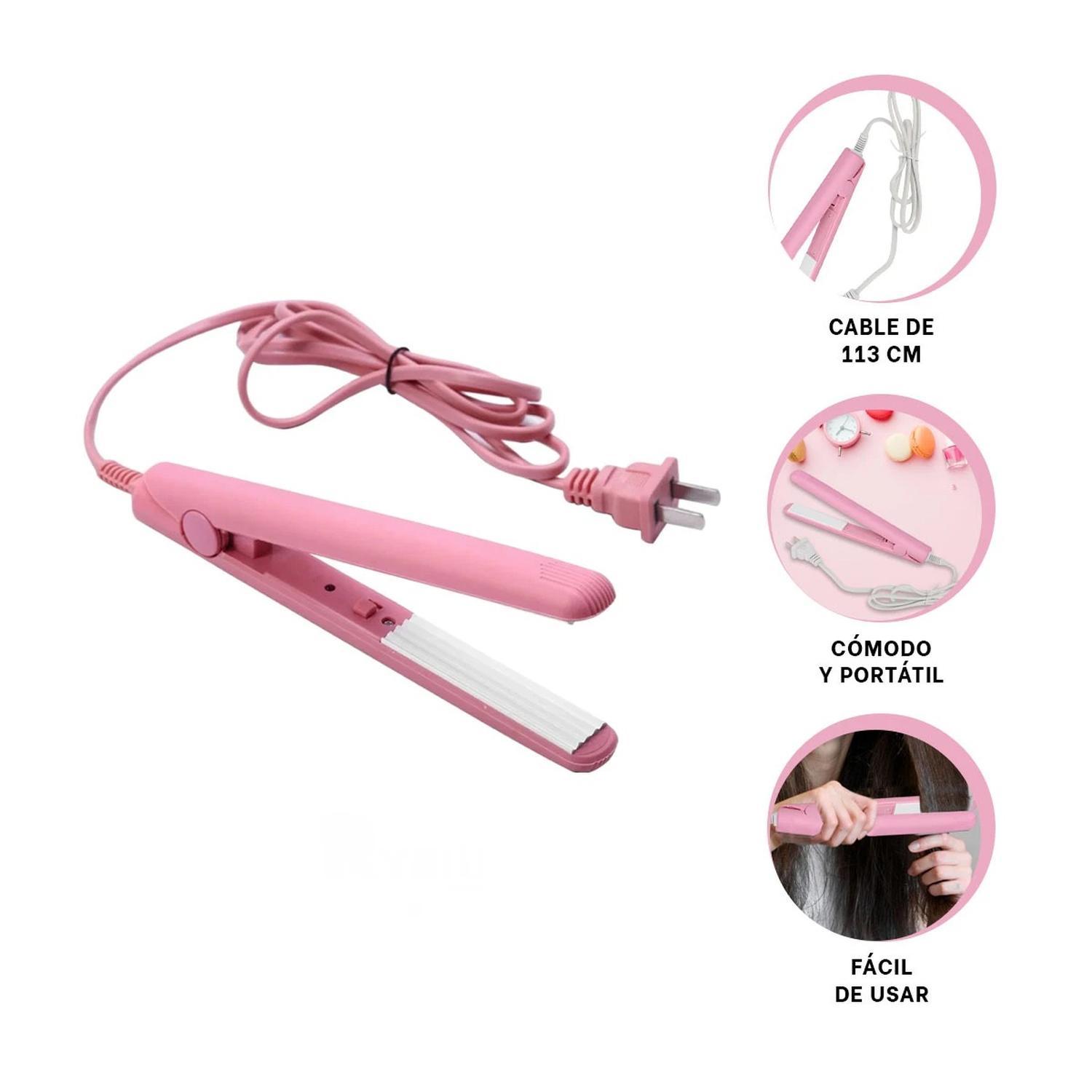PLANCHA PEQUEÑA DE CABELLO PARA ESTILIZADO EN COLOR ROSADO - 4