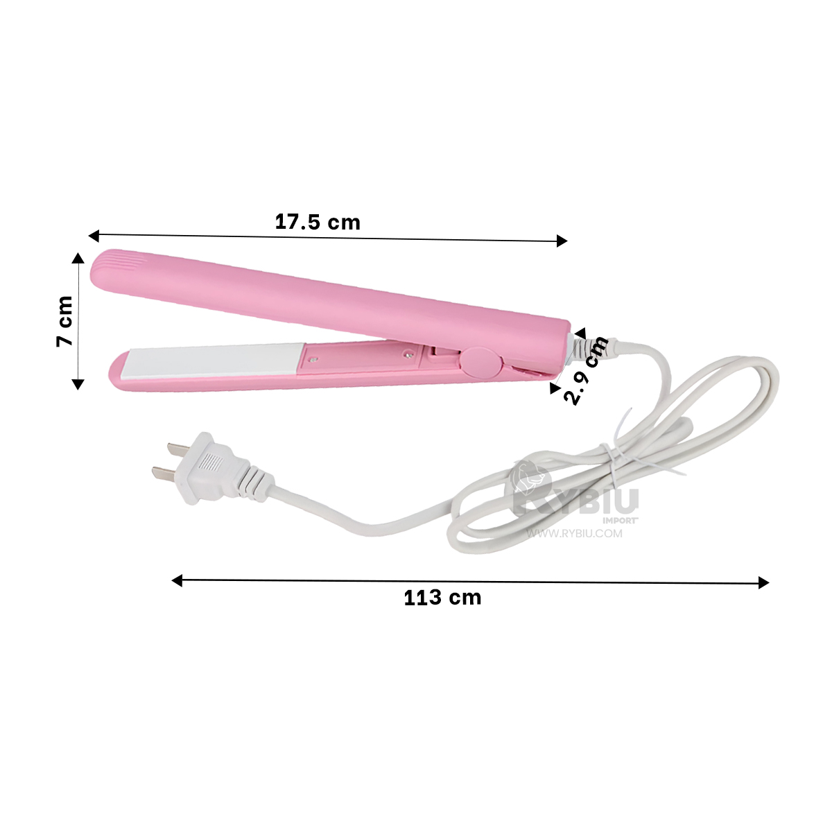 PLANCHA PEQUEÑA DE CABELLO PARA ESTILIZADO EN COLOR ROSADO - 5