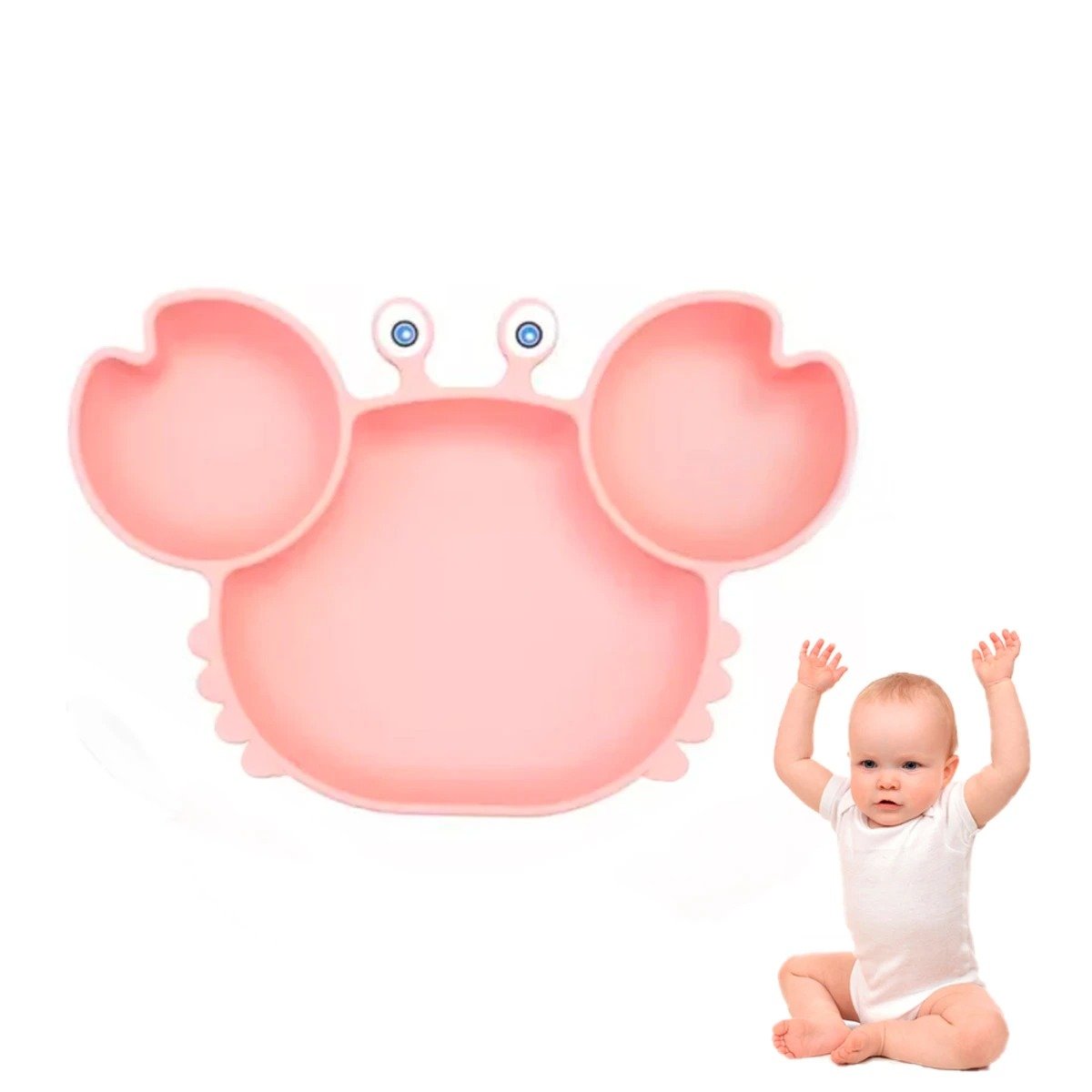 PLATO RYBIU BE32152 ROSADO CON VENTOSA + STICKERS - 1