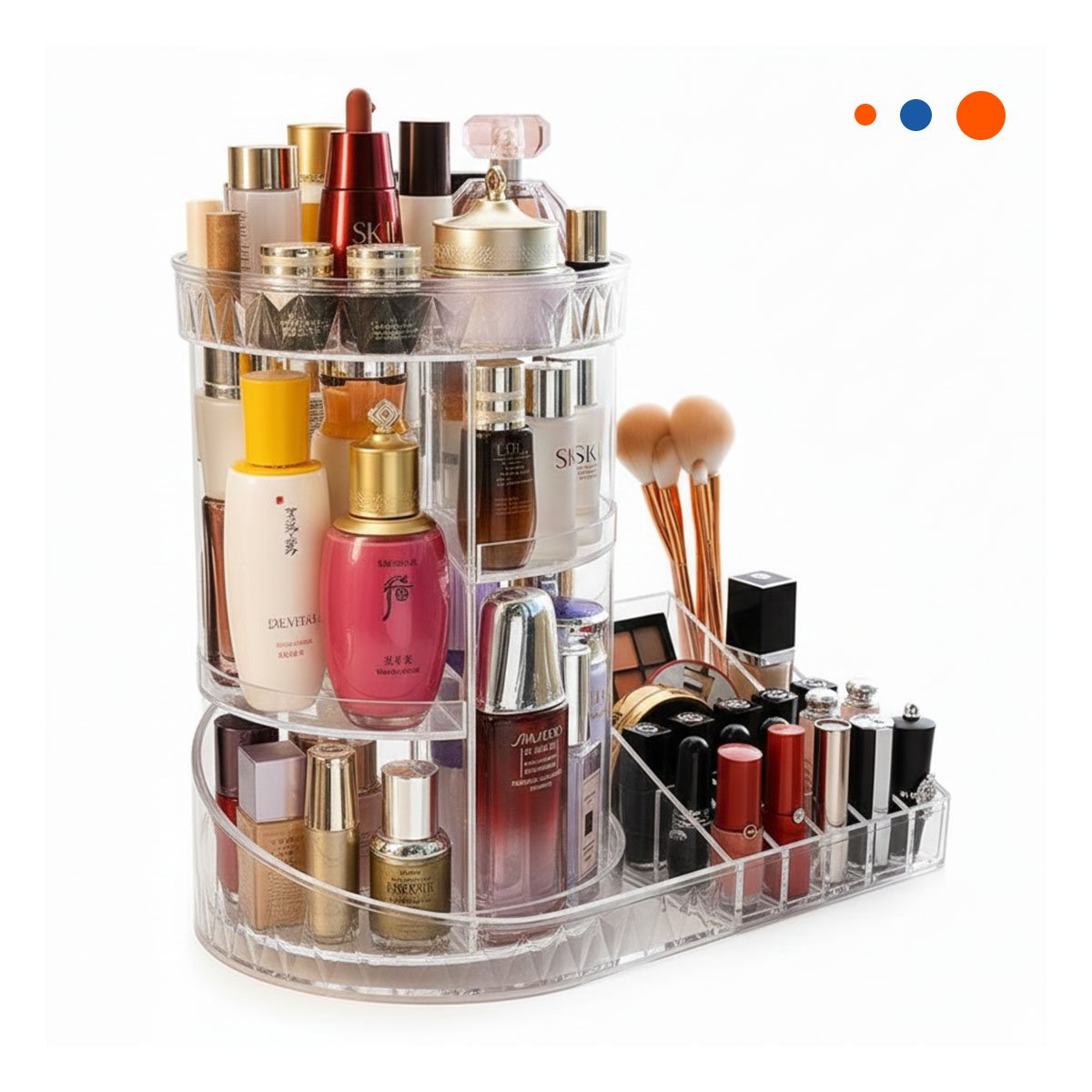 SET ORGANIZADOR RYBIU BE30334 TRANSPARENTE CIRCULAR BASE CUADRADA + REGALO STICKERS - 3