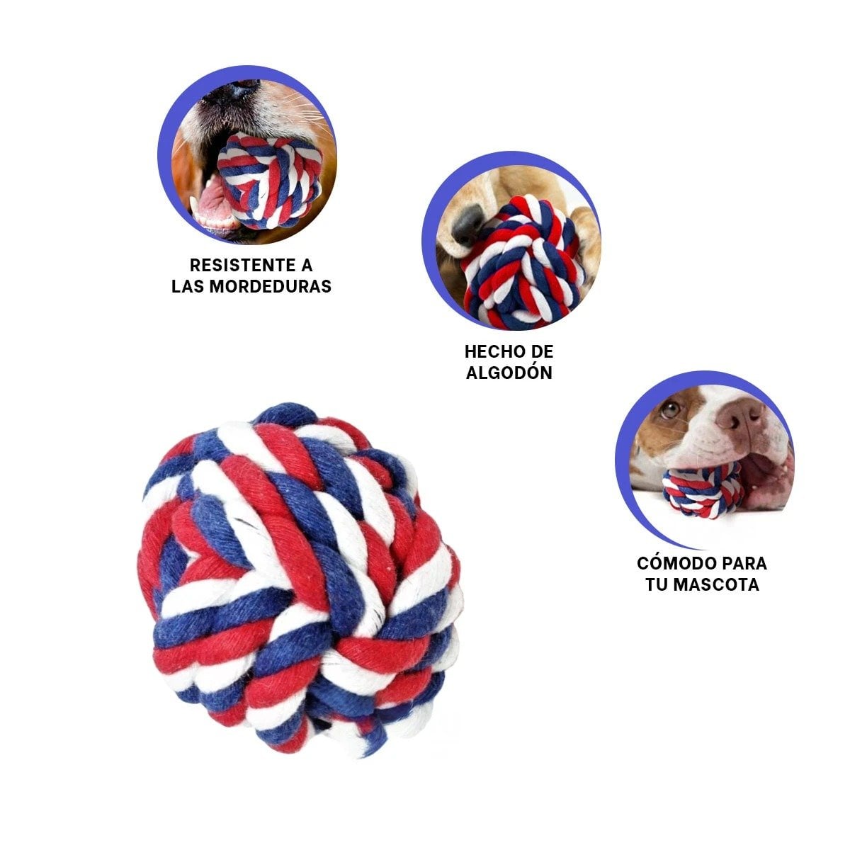 IMPLEMENTO INTERACTIVO QUE ESTIMULA FUERZA Y JUEGO SEGURO AZUL BLANCO ROJO - 3