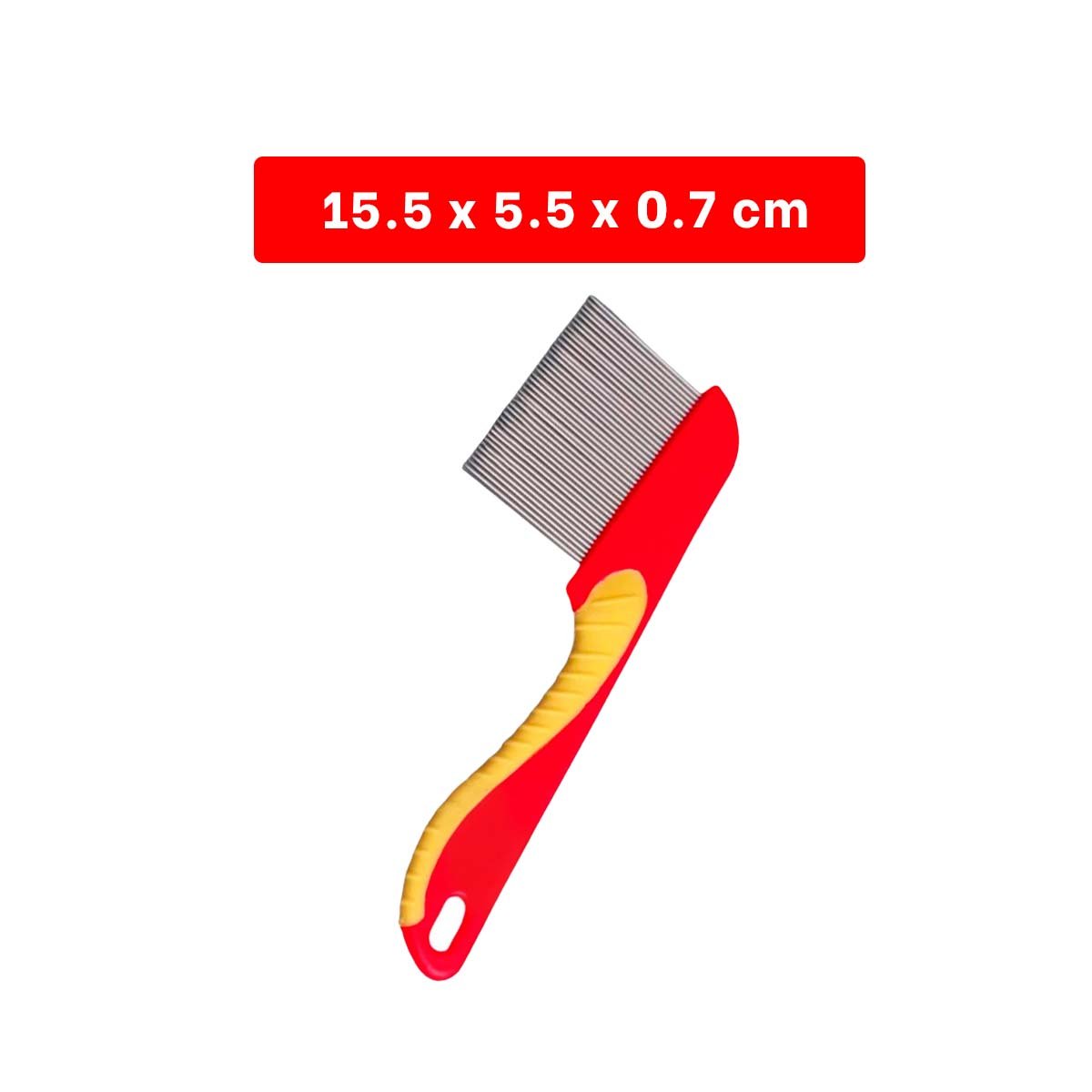 PEINE PERRO Y GATO RYBIU MA29638 ANTIPIOJOS PARA TODO TIPO DE PELO ROJO - 4