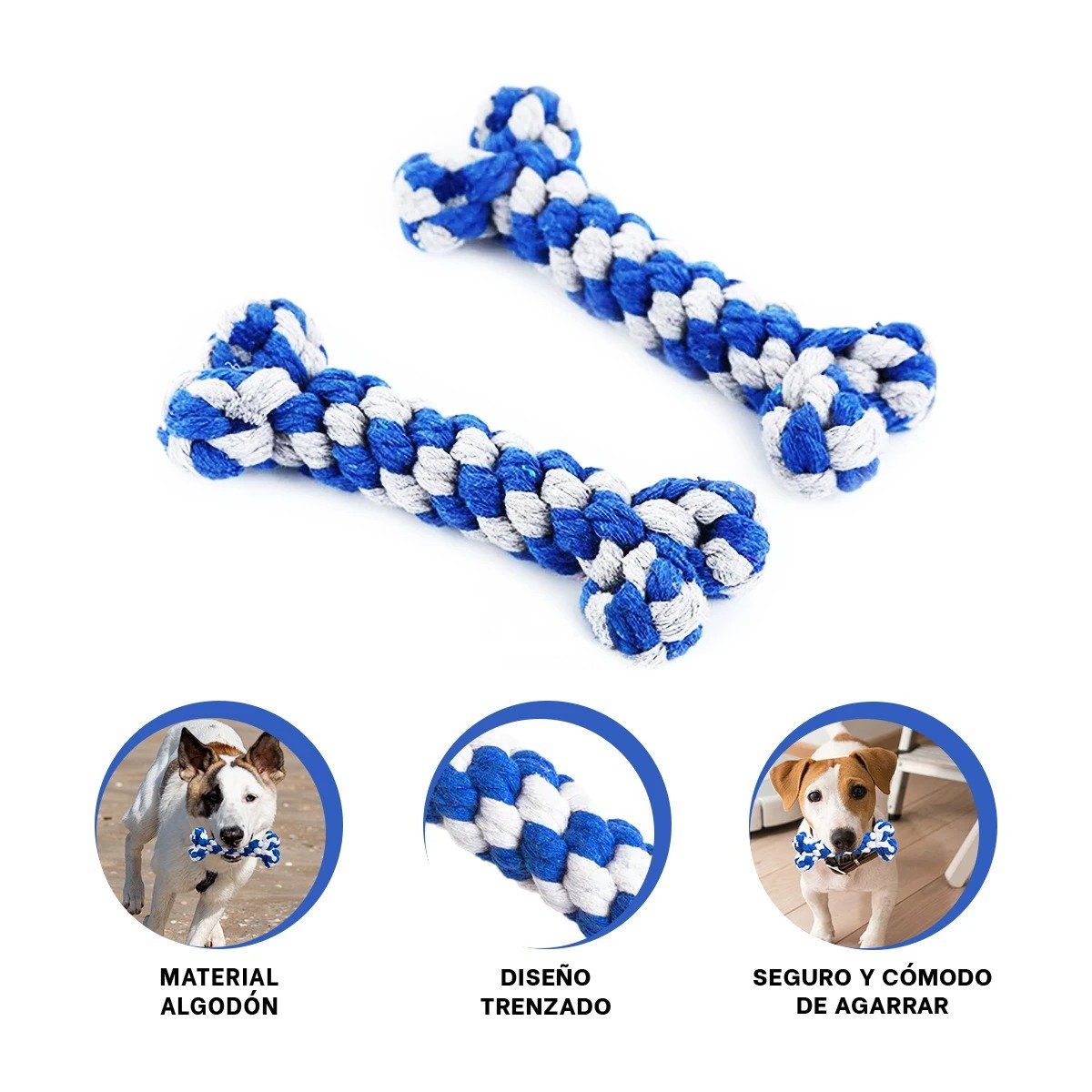 ARTICULO RECREATIVO CANINO TIPO HUESO 15X6,5 CM AZUL - 3