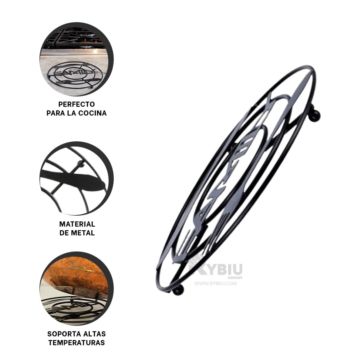 POSA OLLAS RYBIU CO29717 NEGRO FACIL LIMPIAR + REGALO AGENDITA - 3