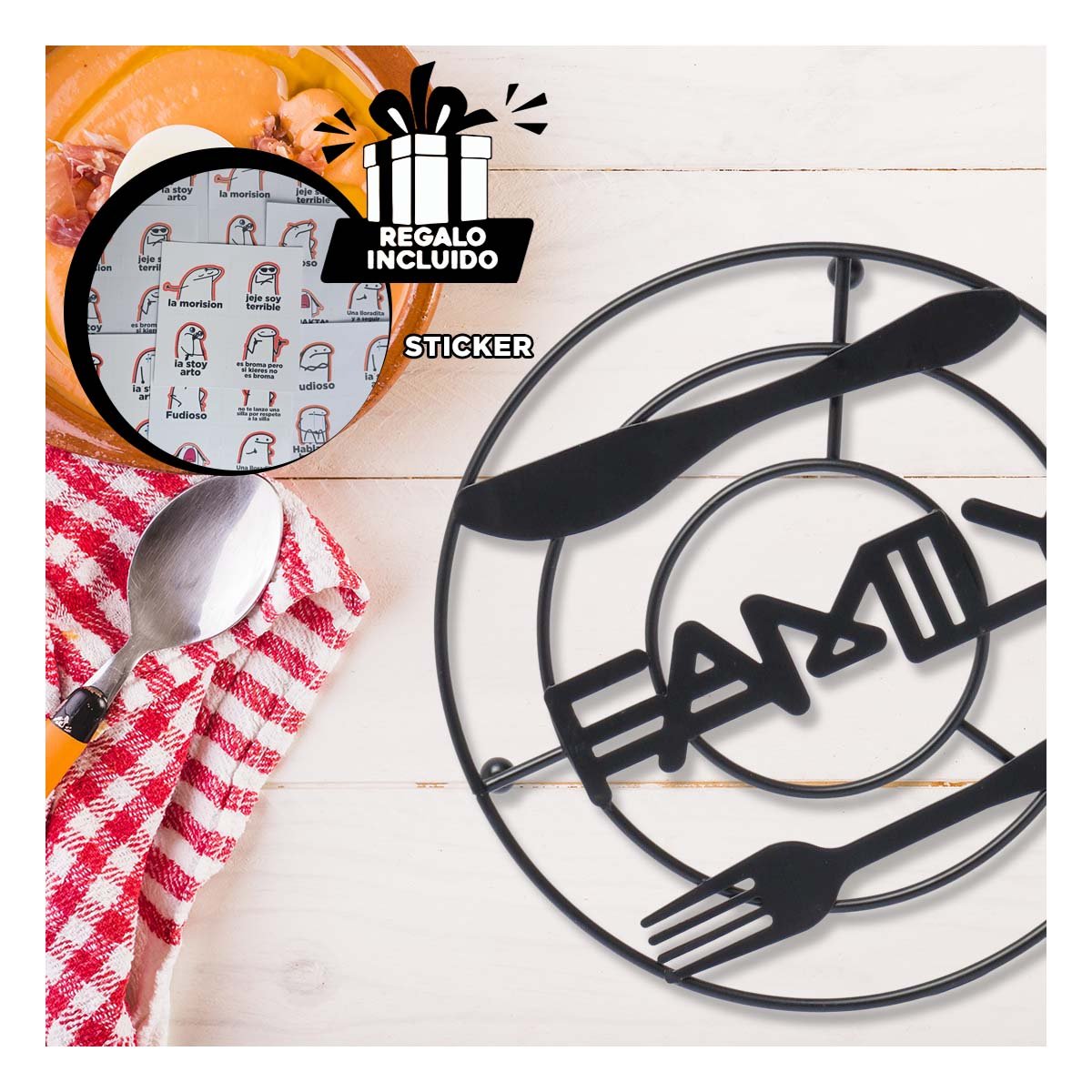 POSA OLLAS RYBIU CO29717 NEGRO COMPACTA ERGONOMICA + REGALO STICKERS - 1