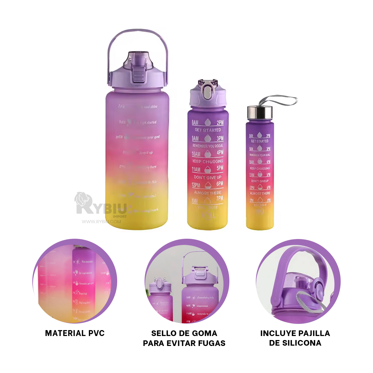 TOMATODO RYBIU CO29589 PRÁCTICO VARIADOS CON TAPA MORADO + REGALO AGENDITA - 4