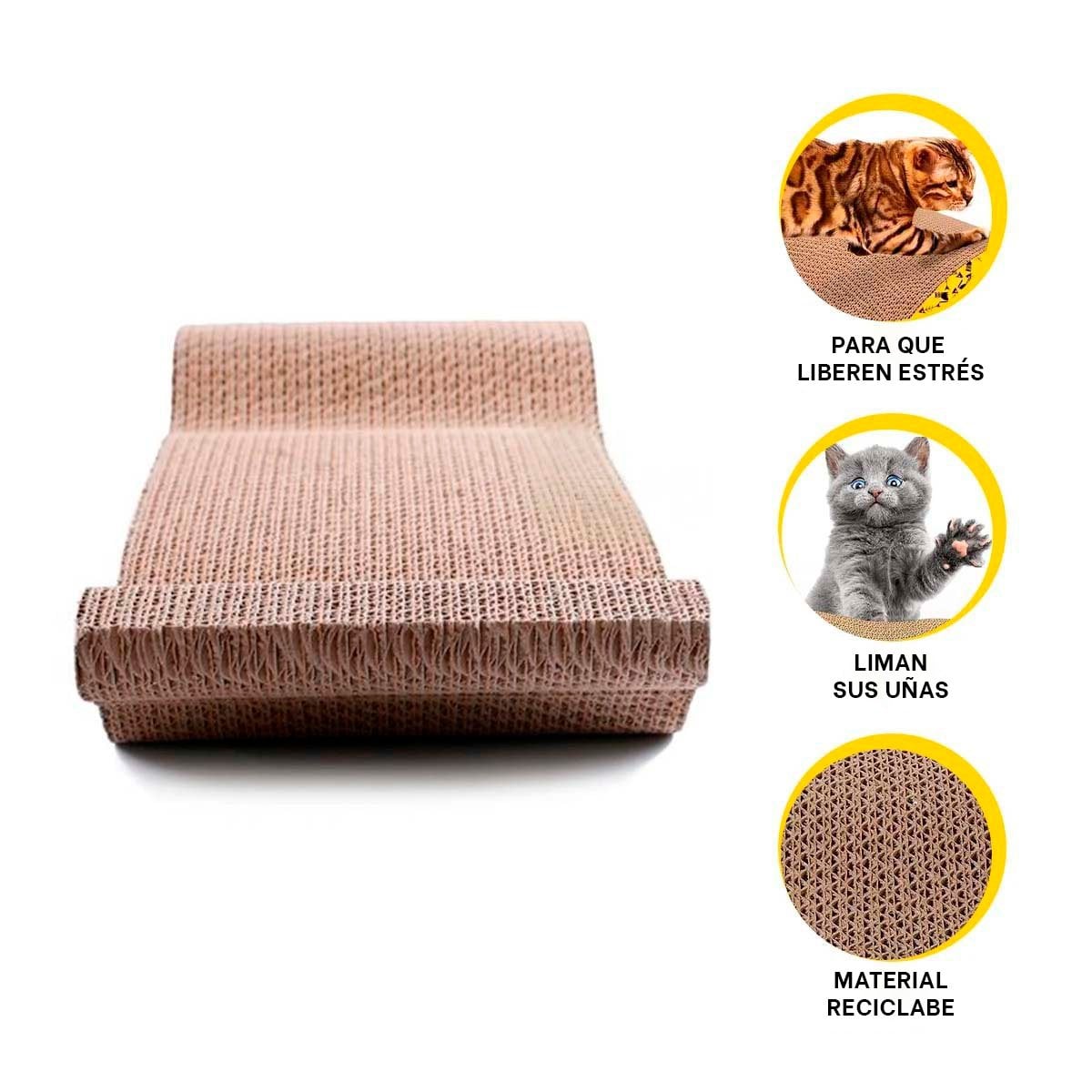 BASE PARA GATOS EN FORMA DE C CON SUPERFICIE TEXTURIZADA - 3
