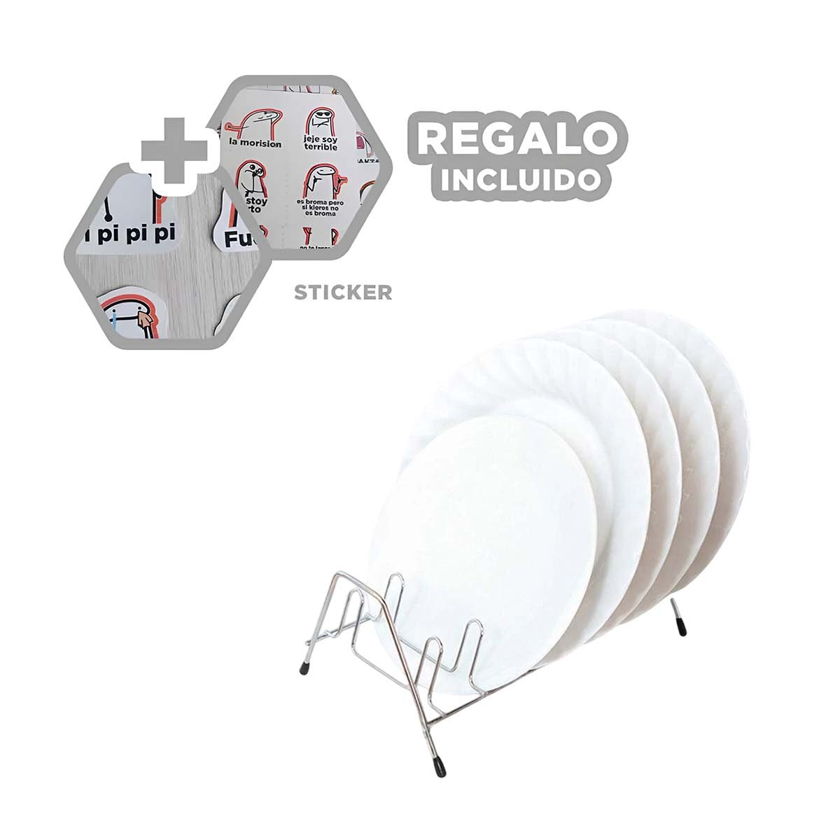SOPORTE RYBIU CO29878 ACERO INOXIDABLE PLATEADO RESISTENTE CUCHARAS + REGALO STICKERS - 1