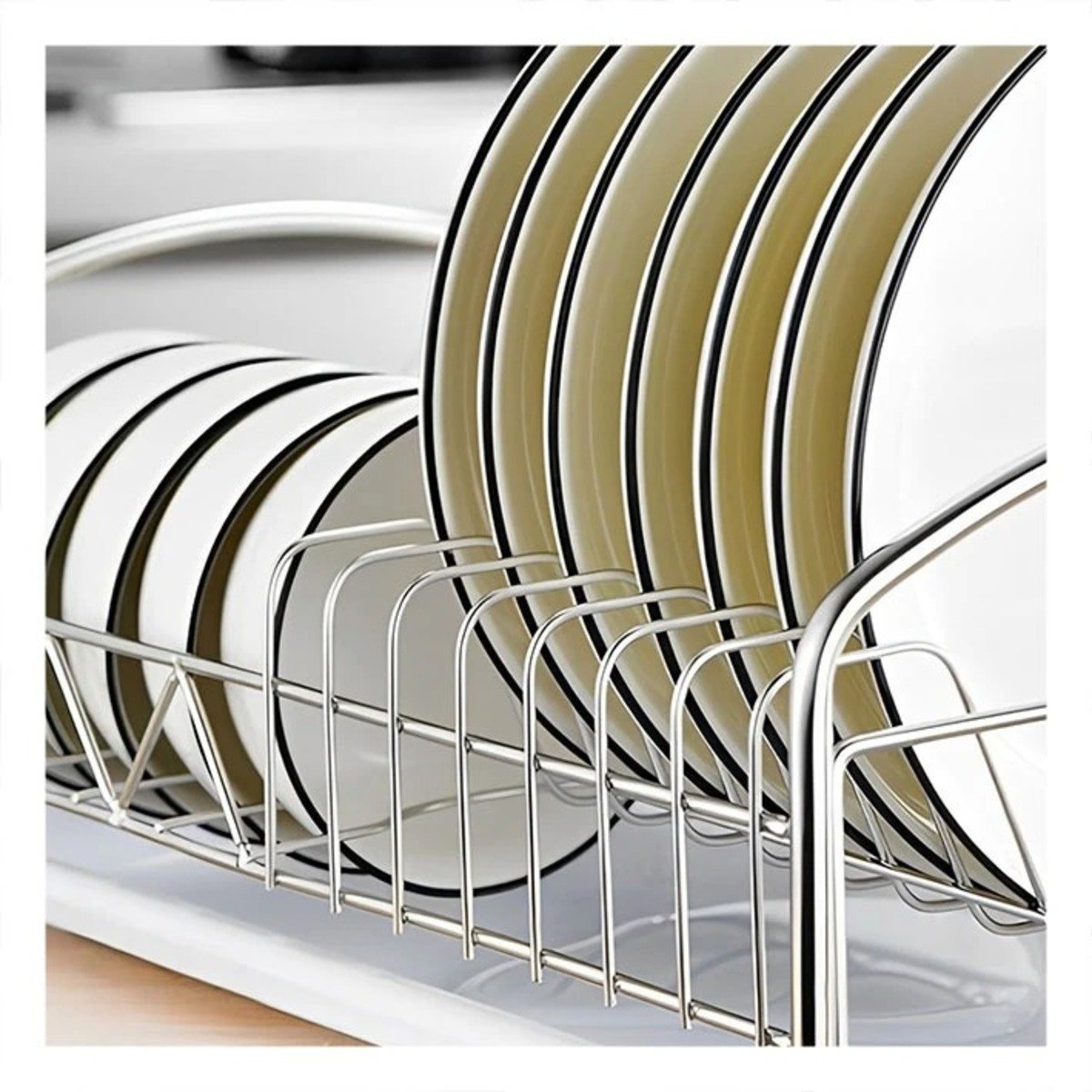 ORGANIZADOR VERTICAL PLATEADO PARA PLATOS 30X19X11CM PROFESIONAL Y+REGALO STICKER - 5