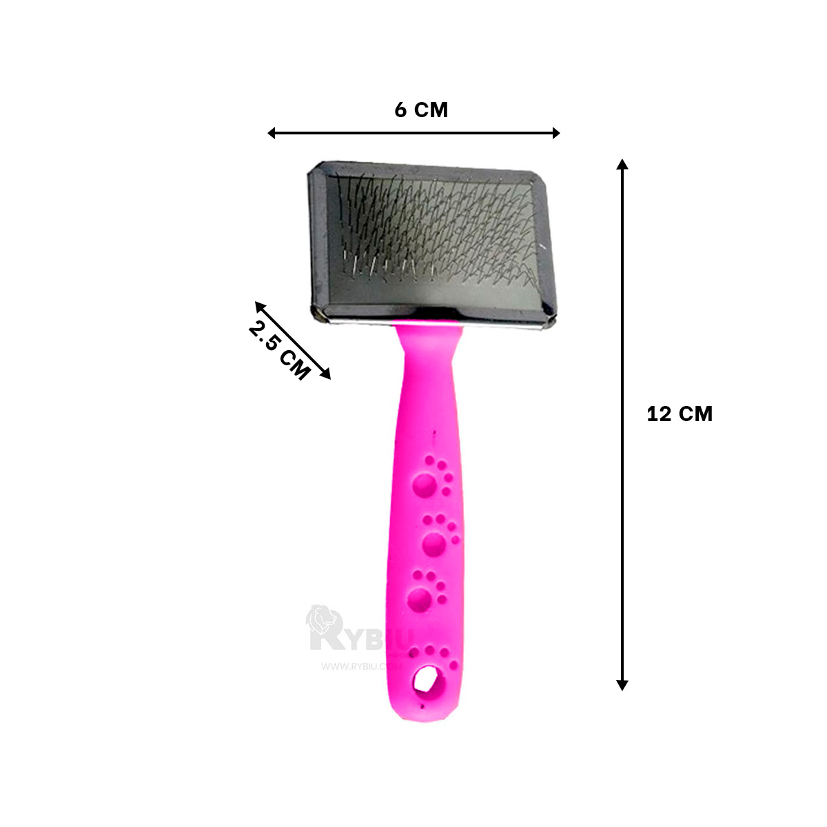 PEINE PERRO Y GATO RYBIU MA31229 TA CON PUNTAS DE METAL SUAVE TALLA FUCSIA - 5
