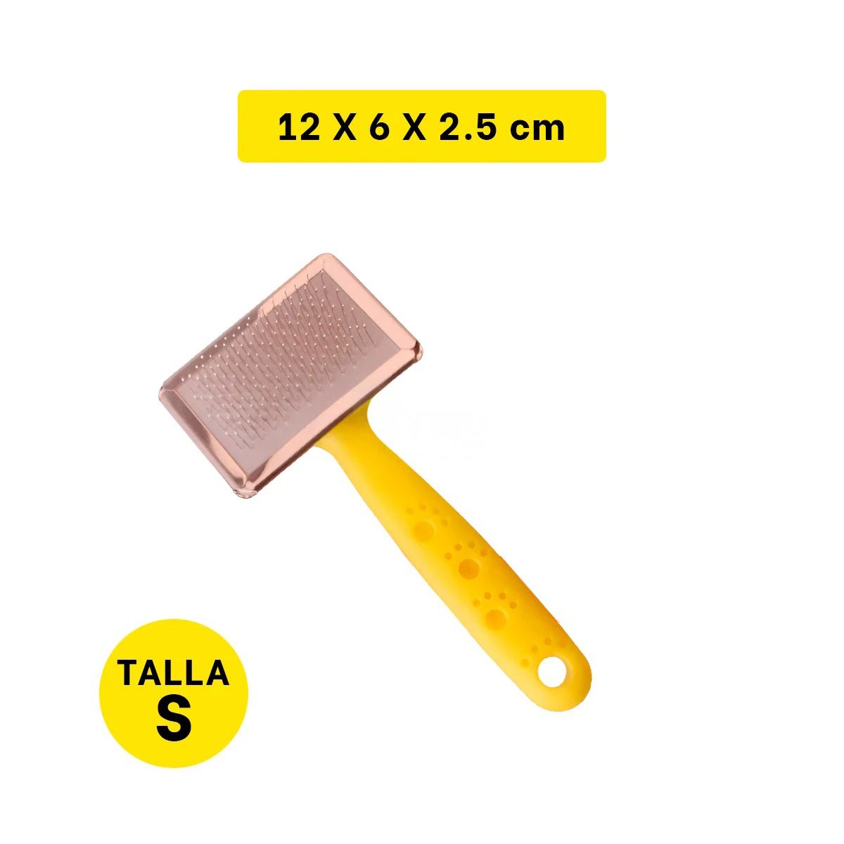 PEINE PERRO Y GATO RYBIU MA31227 TA CON PUNTAS DE METAL SUAVE TALLA M AMARILLO - 4